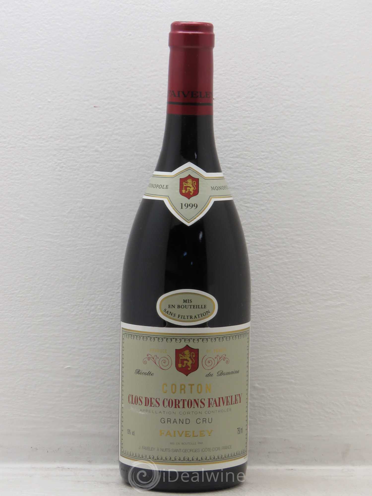 Corton Grand Cru Clos des Cortons Faiveley 1999 - Lot de 1 bouteille - 0