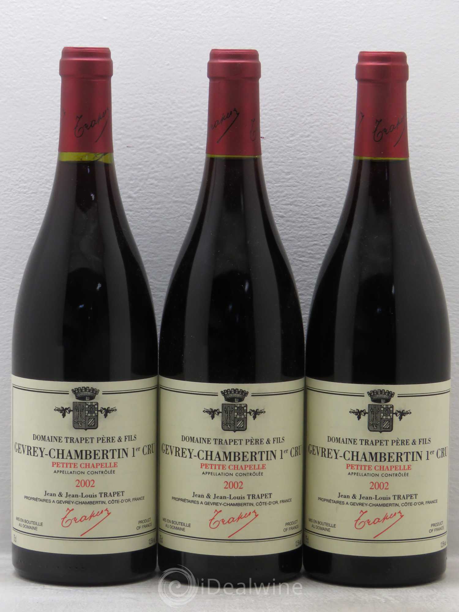 Gevrey-Chambertin 1er Cru Petite Chapelle Domaine Trapet 2002 - Lot de 3 bouteilles - 0