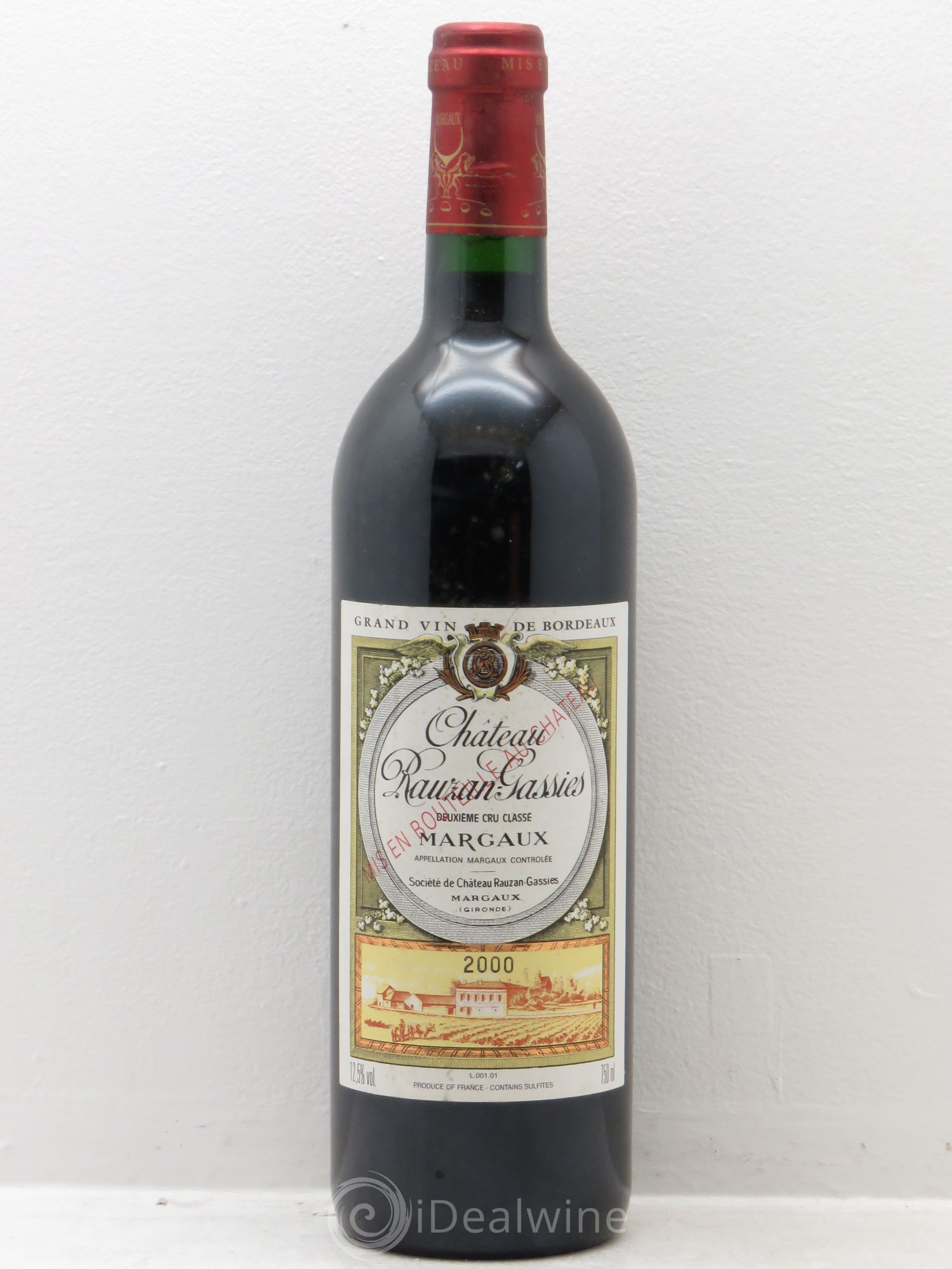 Château Rauzan-Gassies 2ème Grand Cru Classé 2000 - Lot de 1 bouteille - 0