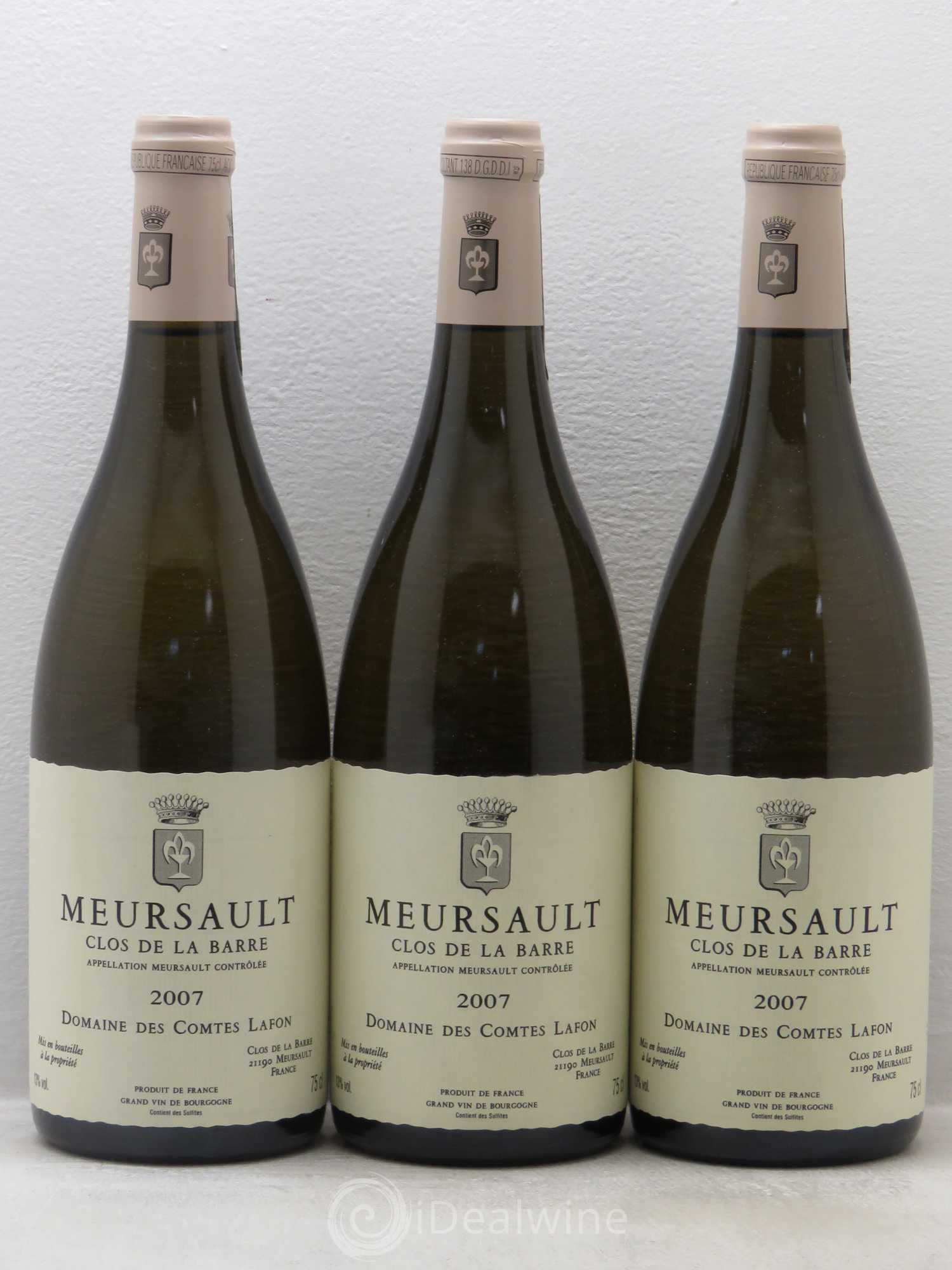 Meursault Clos de la Barre Comtes Lafon (Domaine des) 2007 - Lot de 3 bouteilles - 0