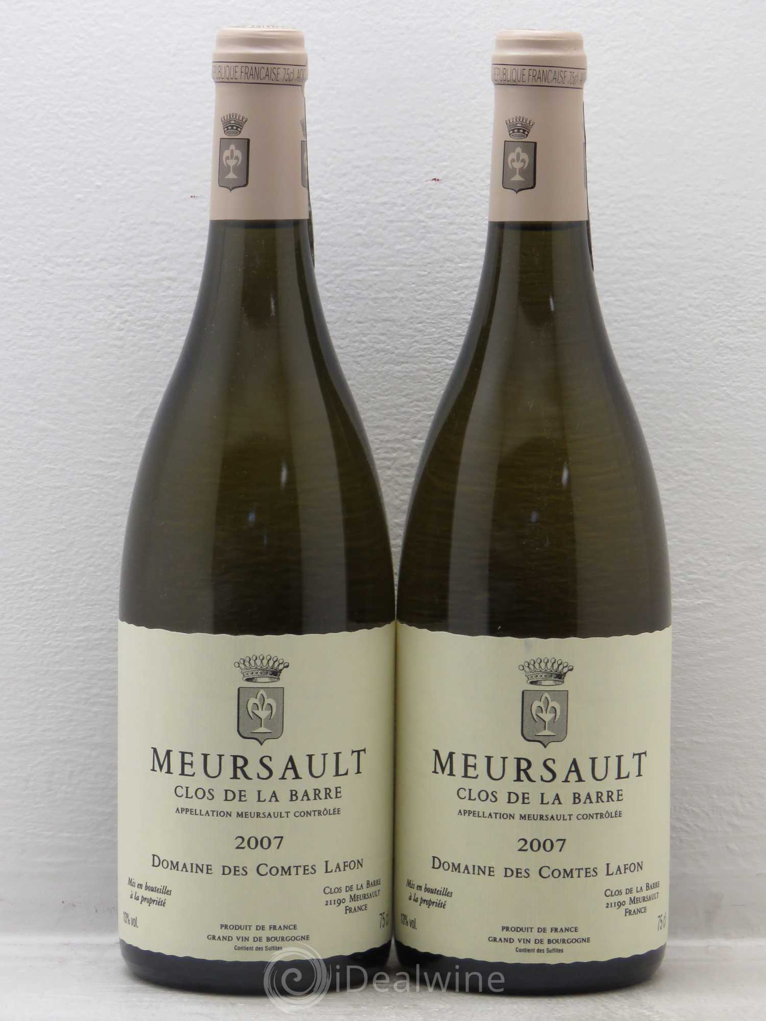 Meursault Clos de la Barre Comtes Lafon (Domaine des) 2007 - Lot de 2 bouteilles - 0