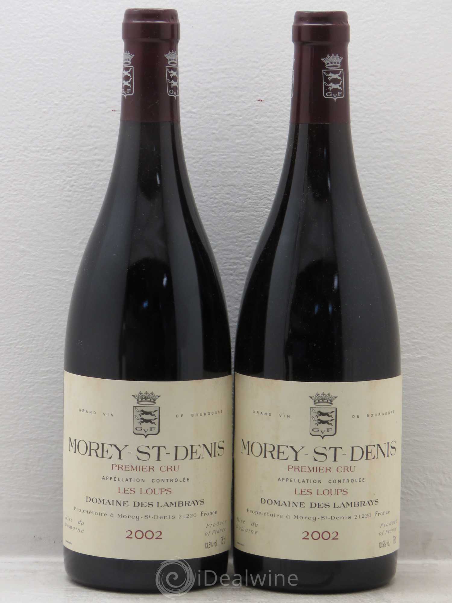 Morey-Saint-Denis 1er Cru Les Loups Domaine des Lambrays 2002 - Lot de 2 bouteilles - 0