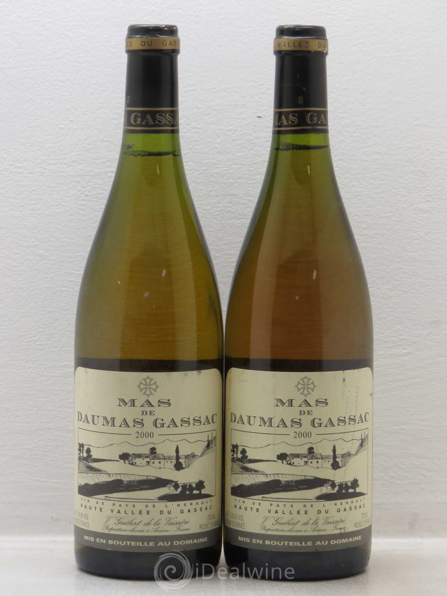 Saint-Guilhem-le-Désert - Cité d'Aniane Mas Daumas Gassac Famille Guibert de La Vaissière 2000 - Lot de 2 bouteilles - 0