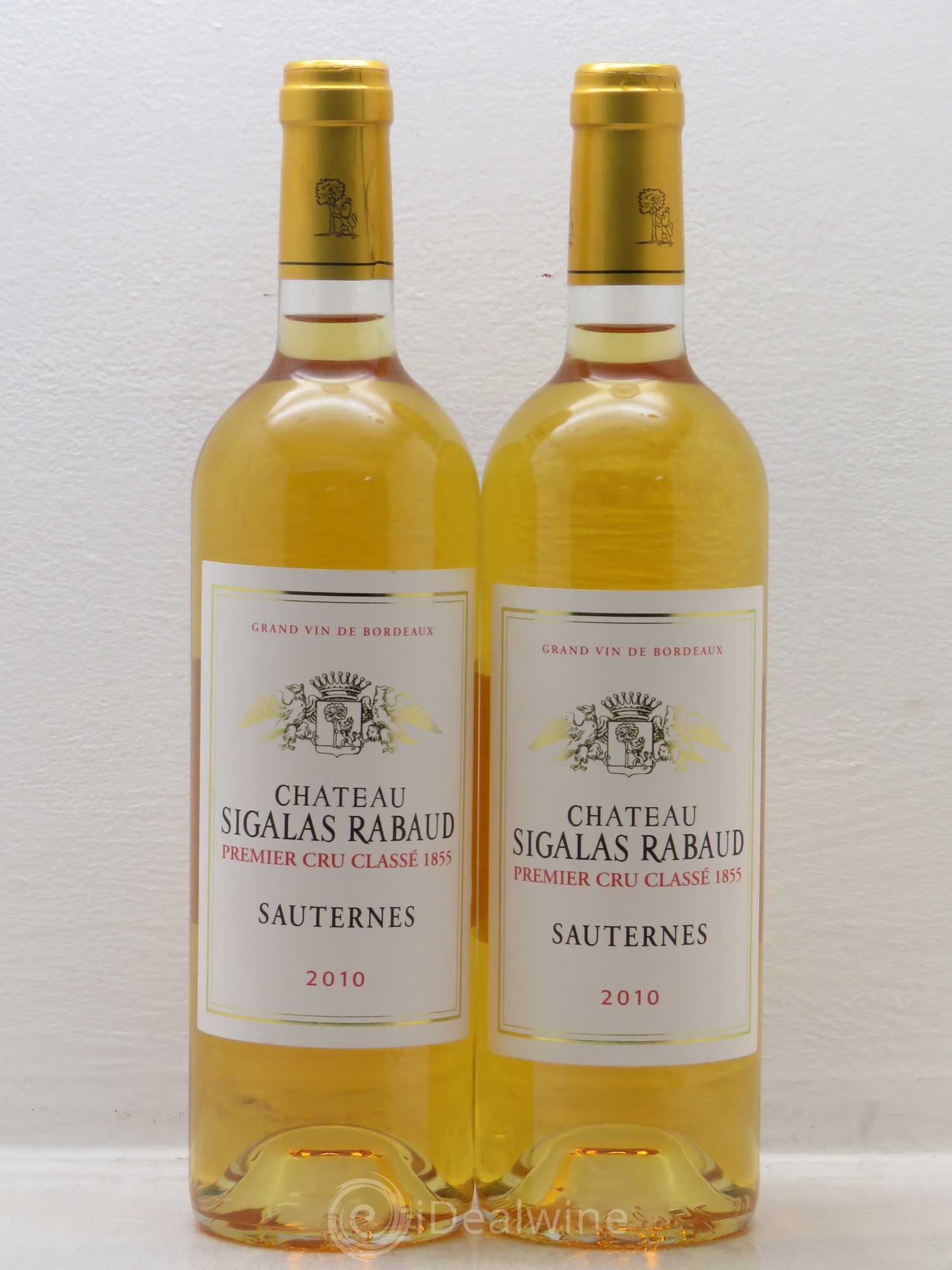 Château Sigalas Rabaud 1er Grand Cru Classé 2010 - Lotto di 2 bottiglie - 0