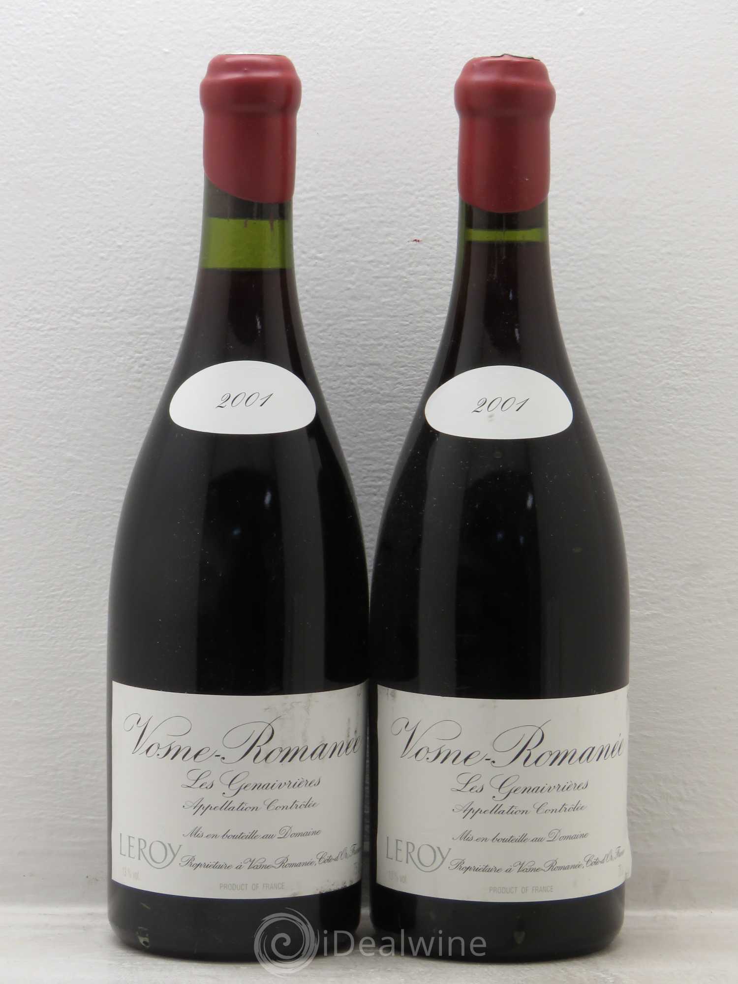 Vosne-Romanée Les Genaivrières Leroy (Domaine) 2001 - Lot de 2 bouteilles - 0
