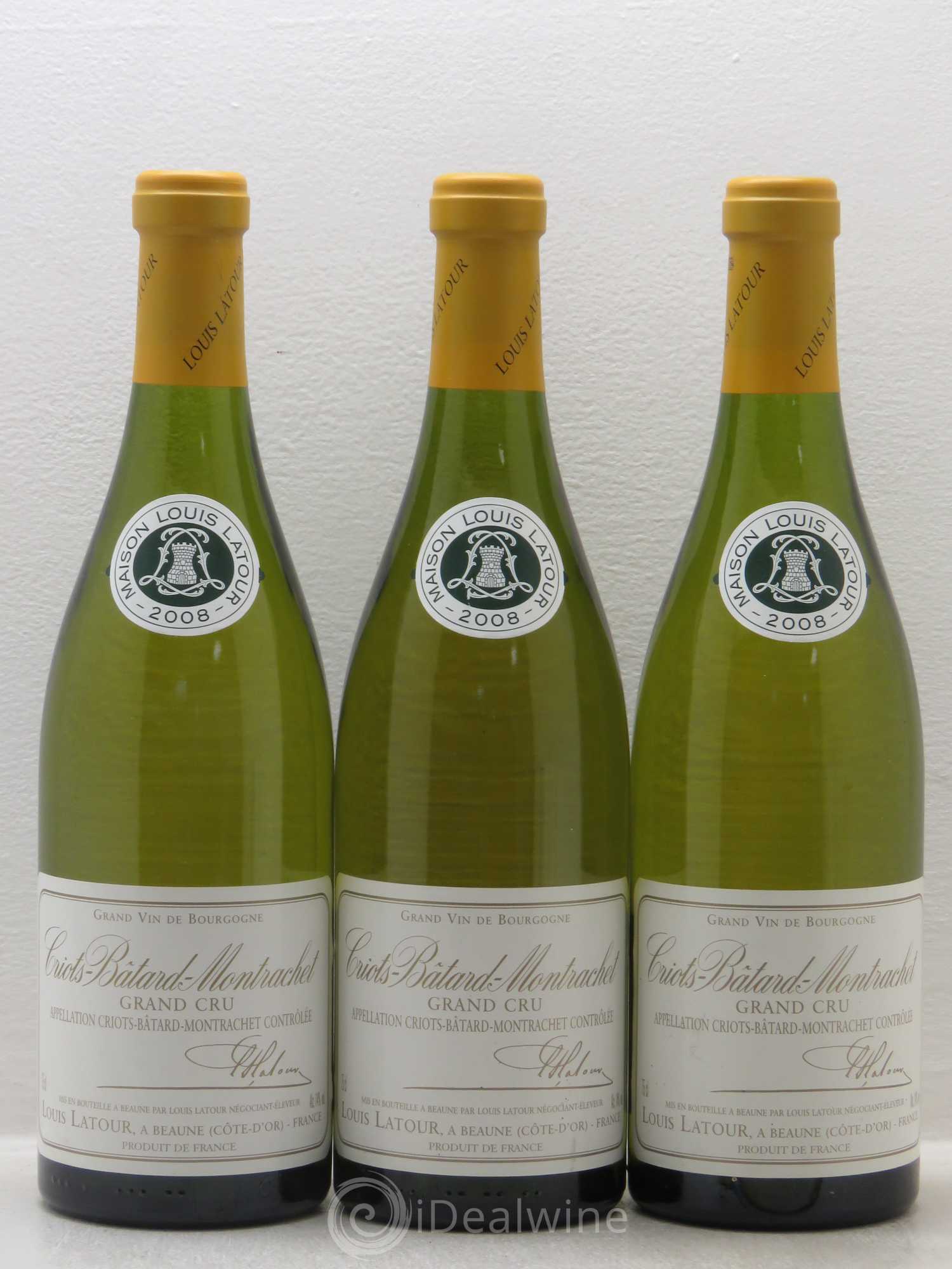 Criots-Bâtard-Montrachet Grand Cru Louis Latour 2008 - Lot de 3 bouteilles - 0