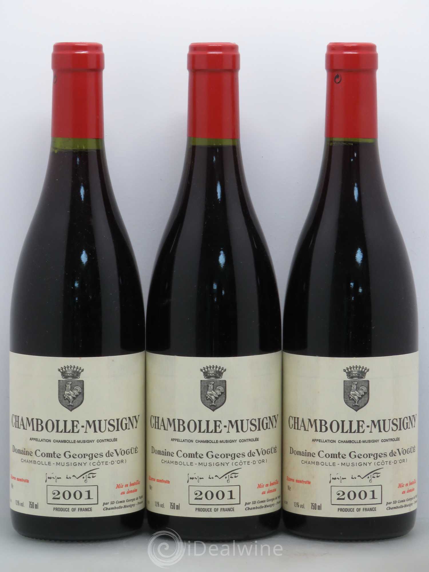 Chambolle-Musigny Comte Georges de Vogüé 2001 - Lot de 3 bouteilles - 0