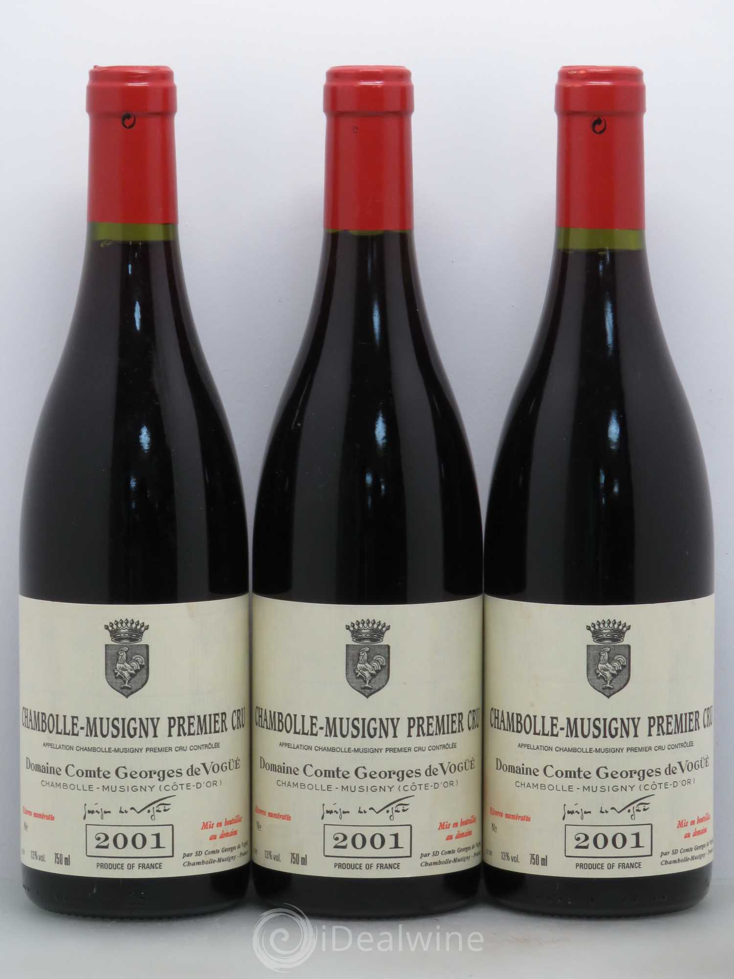 Chambolle-Musigny 1er Cru Comte Georges de Vogüé 2001 - Lot de 3 bouteilles - 0