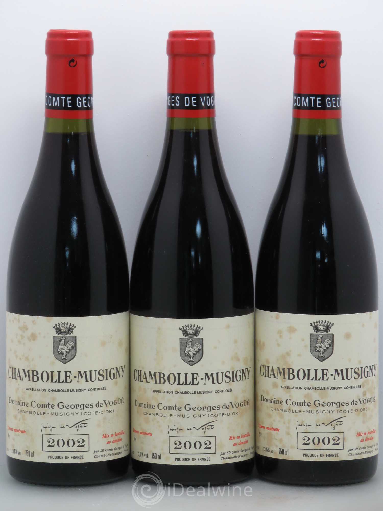 Chambolle-Musigny Comte Georges de Vogüé 2002 - Lot de 3 bouteilles - 0