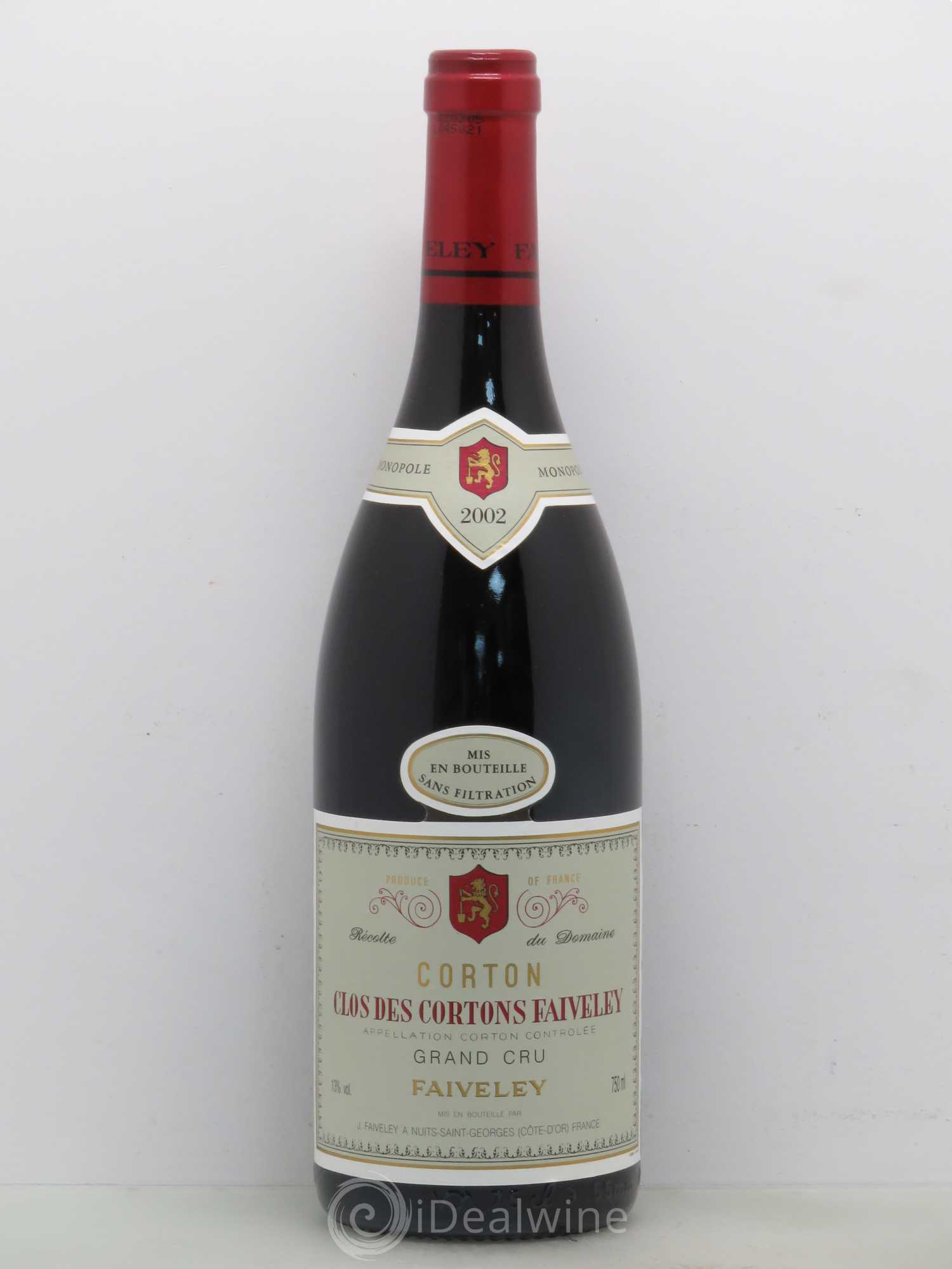 Corton Grand Cru Clos des Cortons Faiveley 2002 - Lot de 1 bouteille - 0