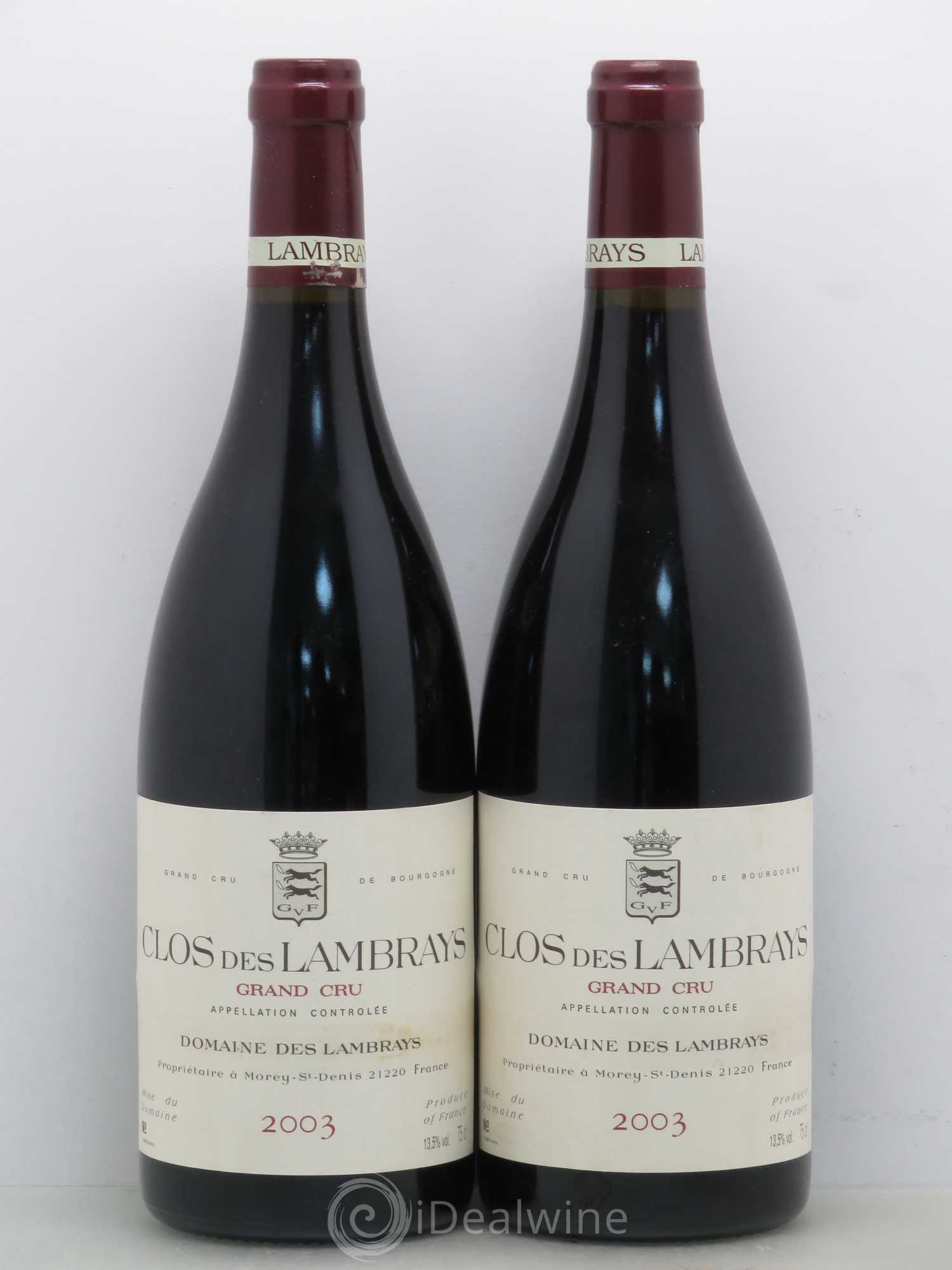 Clos des Lambrays Grand Cru Domaine des Lambrays 2003 - Lot de 2 bouteilles - 0