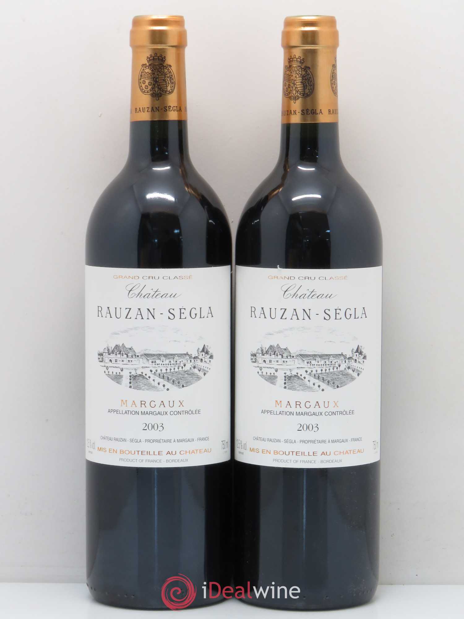 Château Rauzan Ségla Grand Cru Classé 2003 - Lot de 2 bouteilles - 0