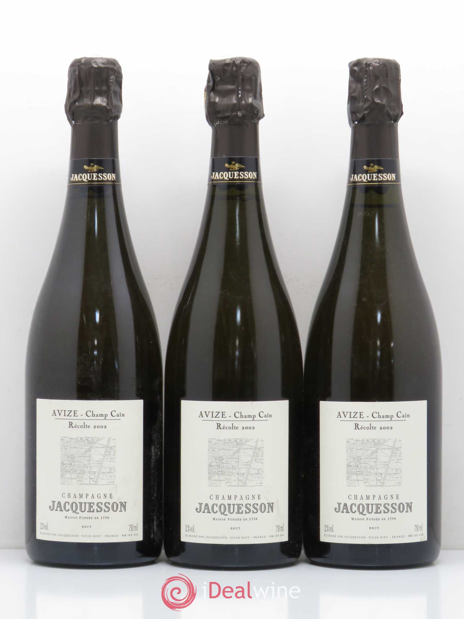 Avize Champ Caïn Extra-Brut Jacquesson 2002 - Lot de 3 bouteilles - 0