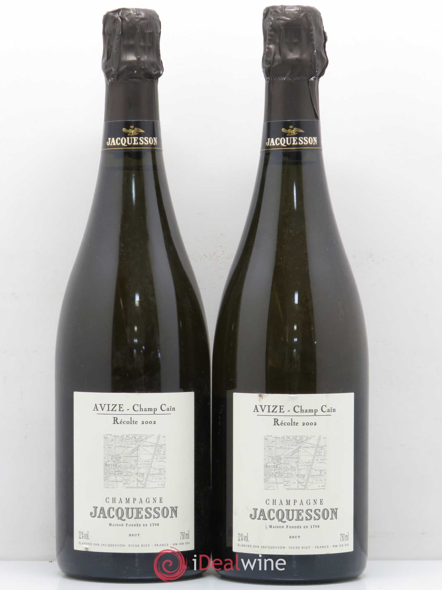 Avize Champ Caïn Extra-Brut Jacquesson 2002 - Lot de 2 bouteilles - 0