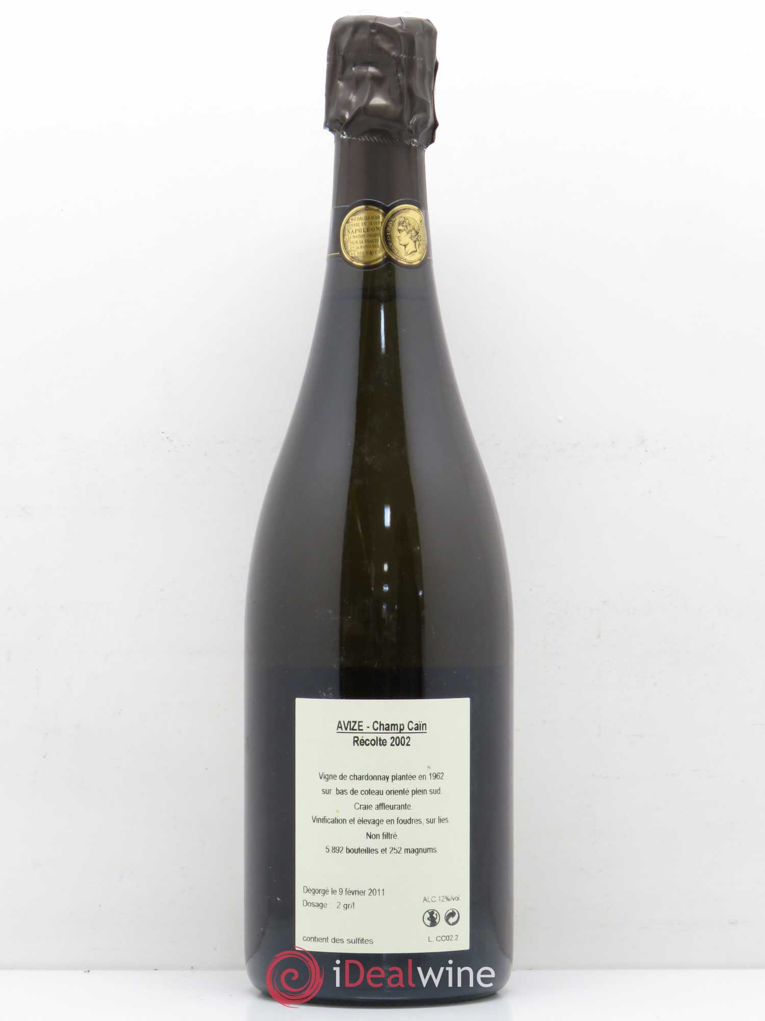 Avize Champ Caïn Extra-Brut Jacquesson 2002 - Lot de 1 bouteille - 1