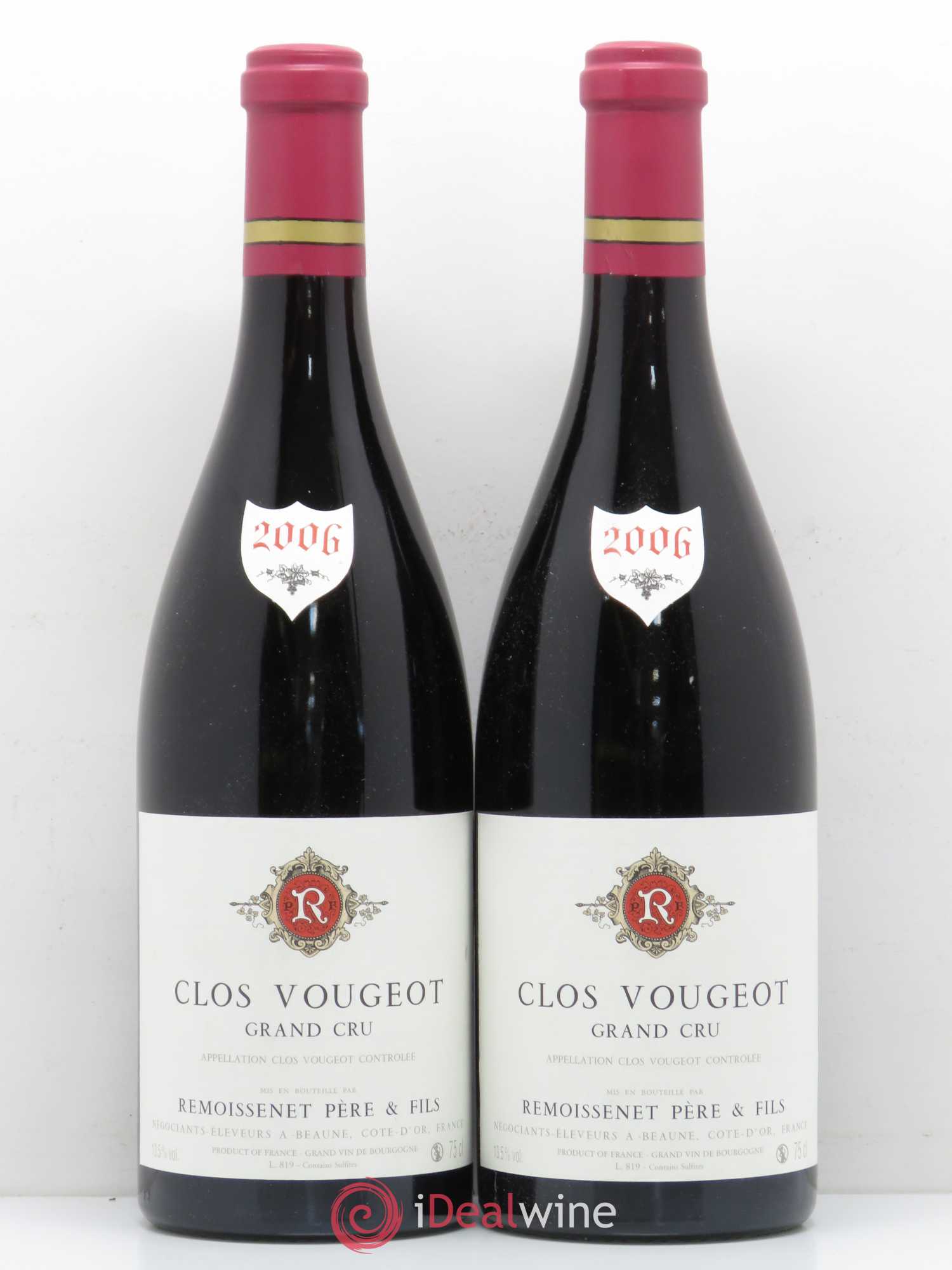 Clos de Vougeot Grand Cru Remoissenet 2006 - Lot de 2 bouteilles - 0