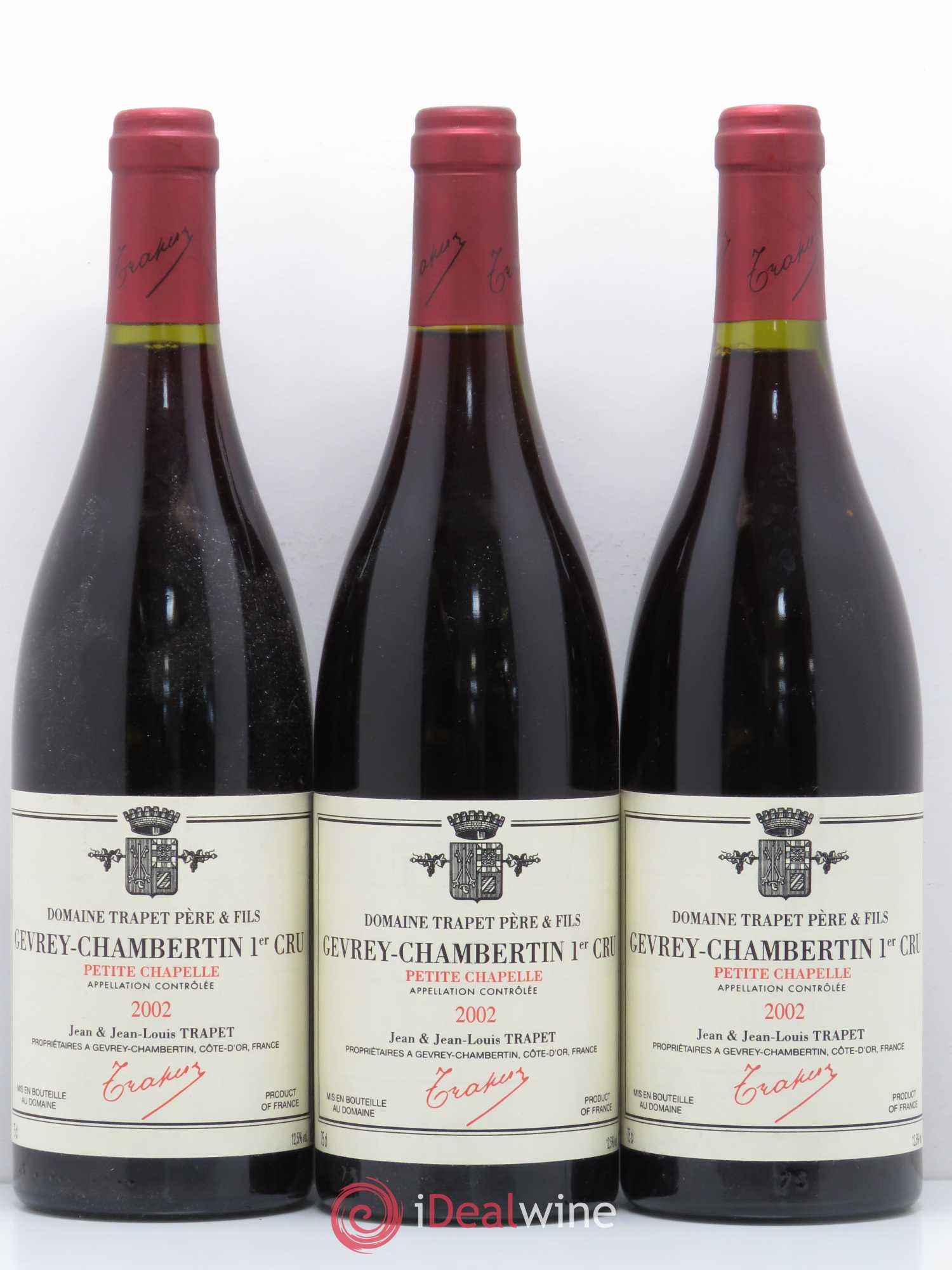 Gevrey-Chambertin 1er Cru Petite Chapelle Domaine Trapet 2002 - Lot de 3 bouteilles - 0