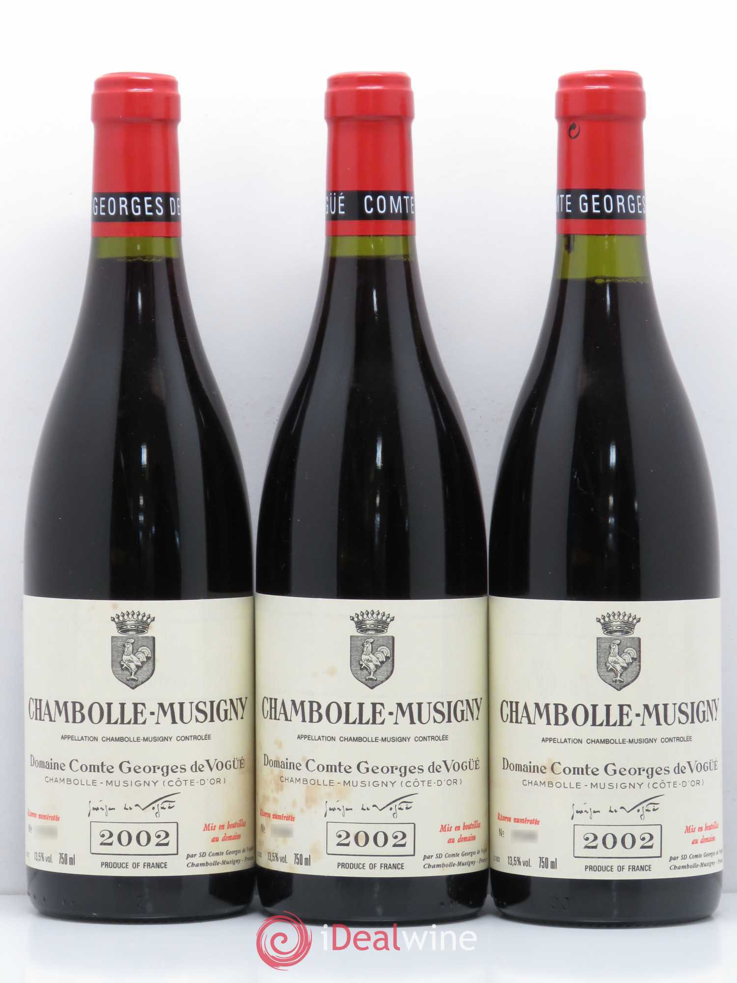 Chambolle-Musigny Comte Georges de Vogüé 2002 - Lot de 3 bouteilles - 0
