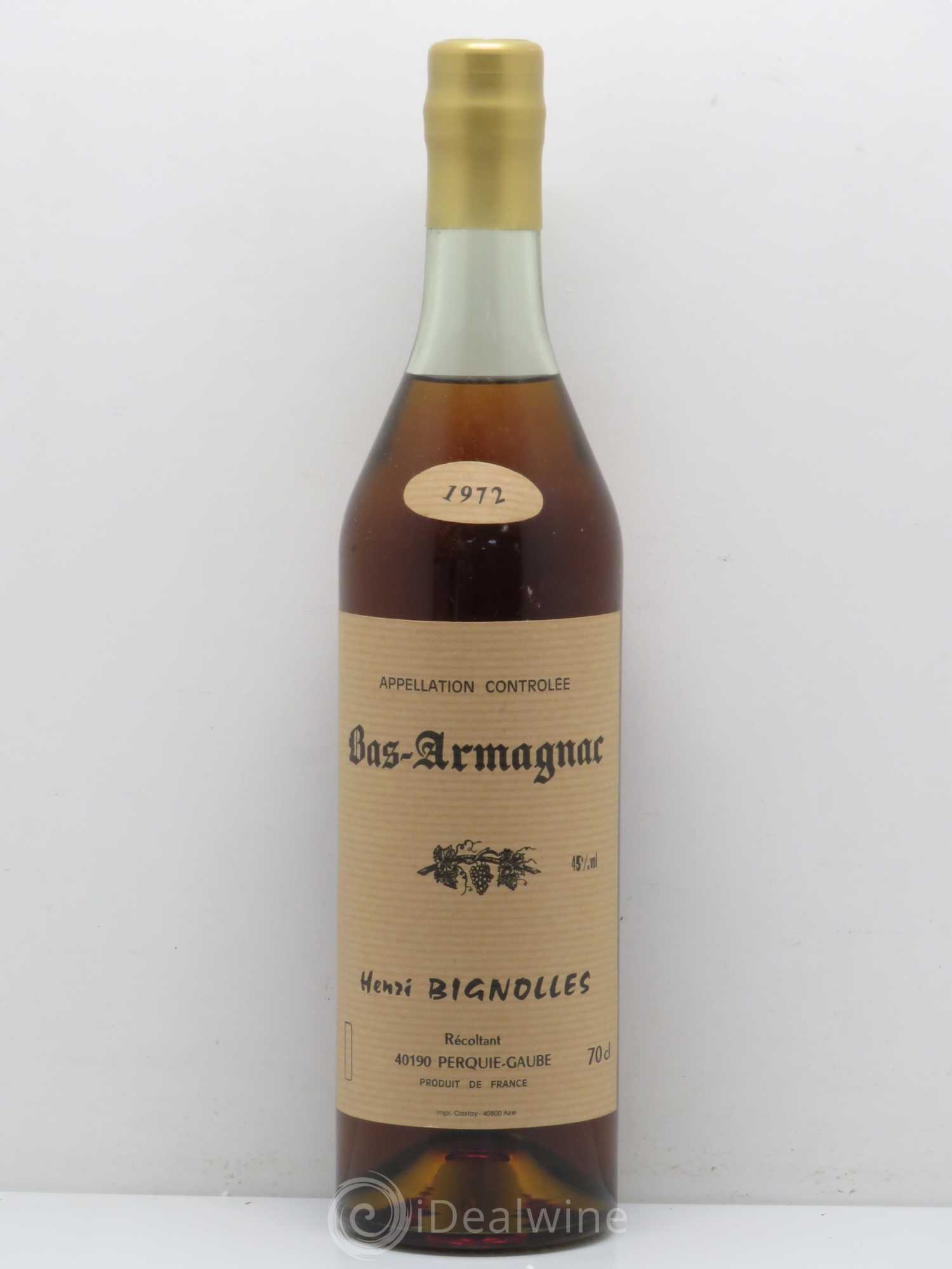 Armagnac Bignolles 1972 - Posten von 1 Flasche - 0