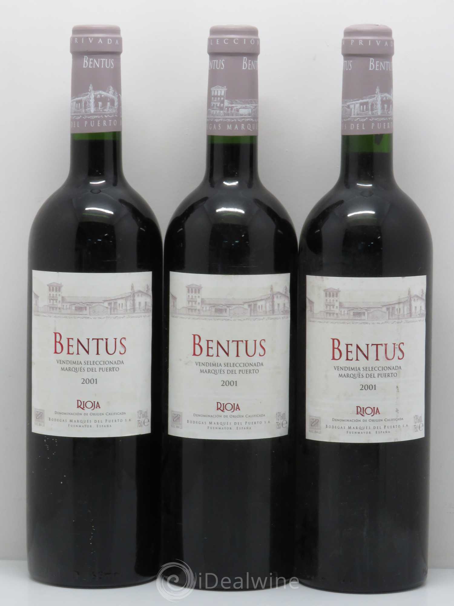 Rioja DOCA Chateau Bentus 2001 - Lotto di 3 bottiglie - 0