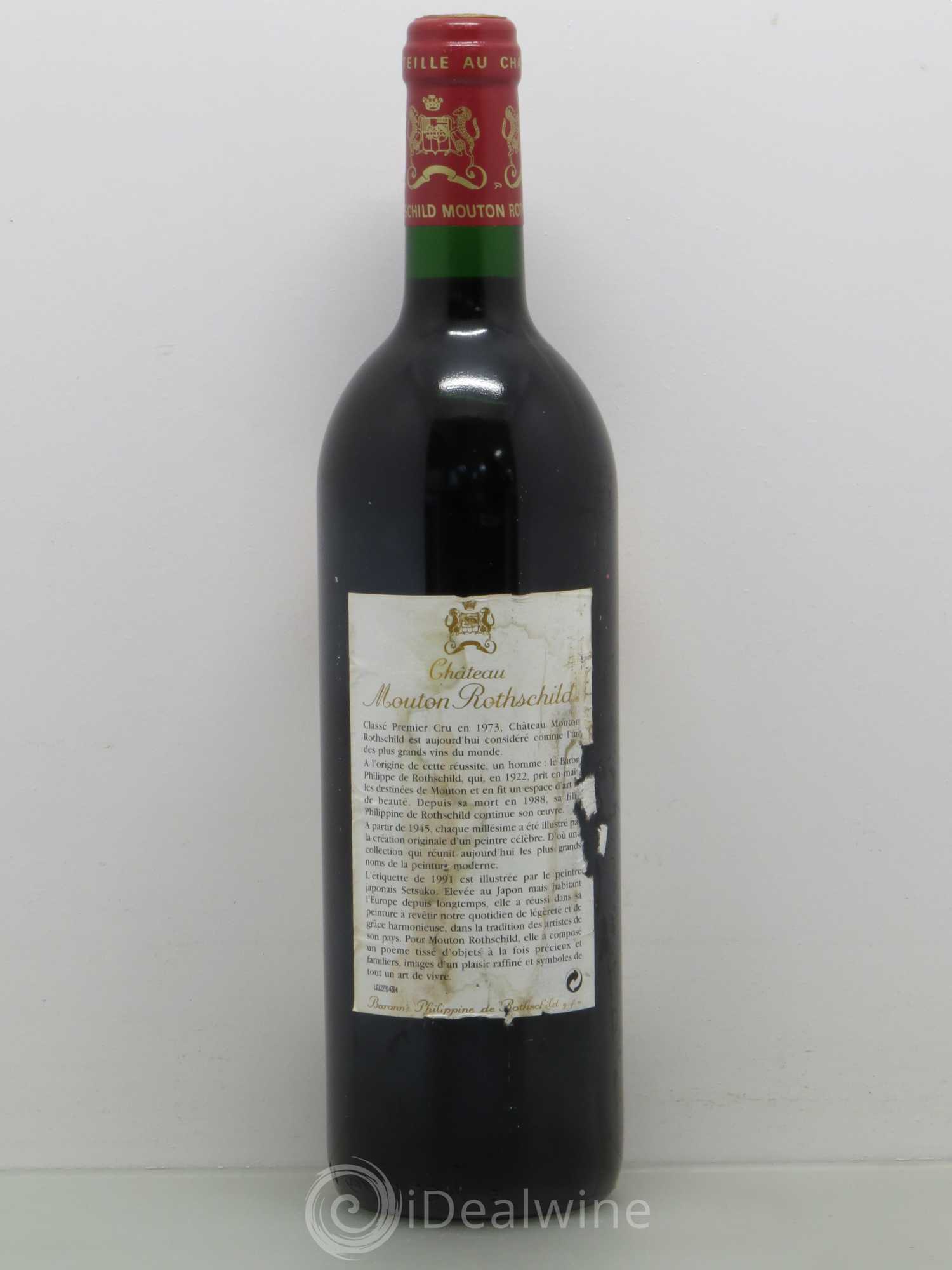 Château Mouton Rothschild 1er Grand Cru Classé 1991 - Lot de 1 bouteille - 1