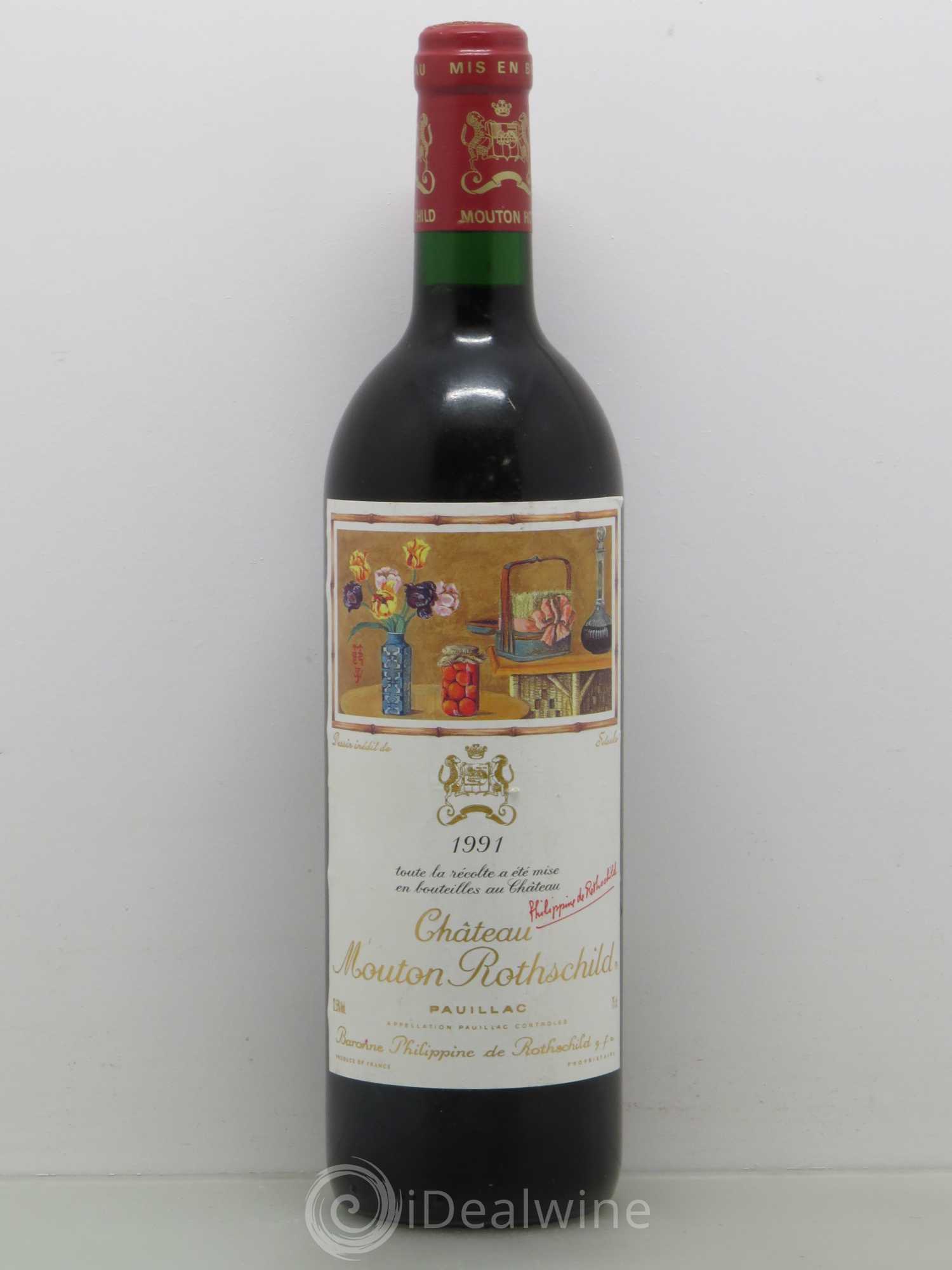 Château Mouton Rothschild 1er Grand Cru Classé 1991 - Lot de 1 bouteille - 0