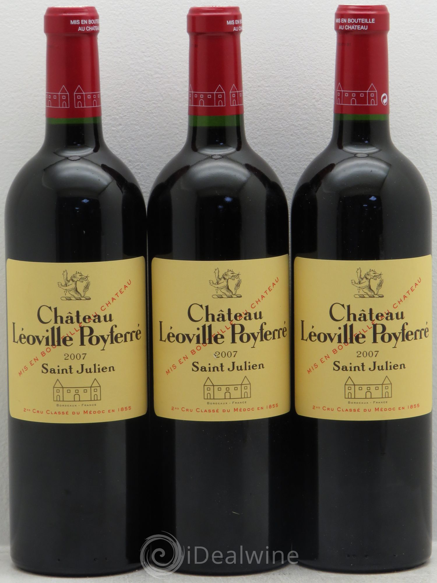 Château Léoville Poyferré 2ème Grand Cru Classé 2007 - Lot de 3 bouteilles - 0