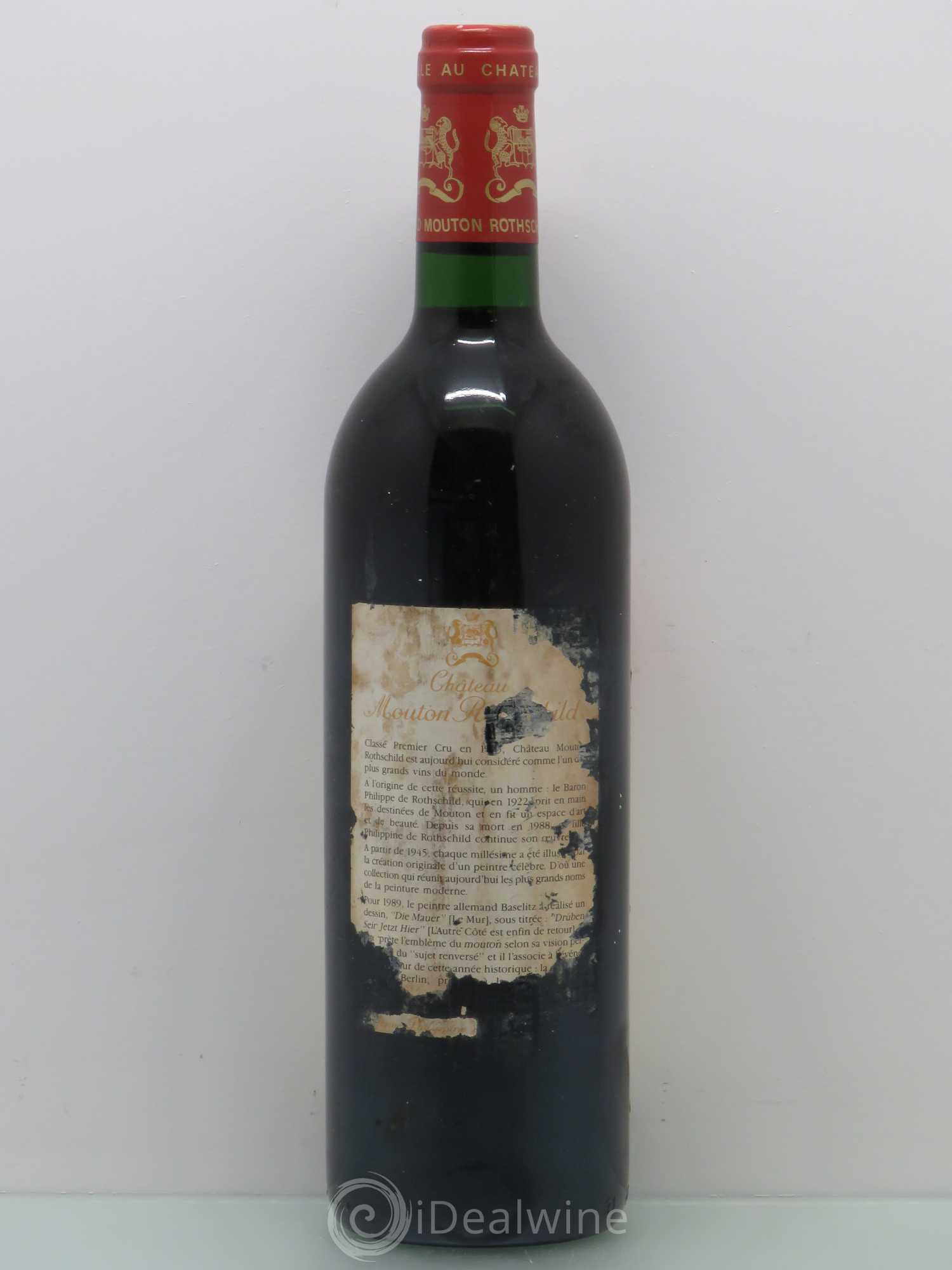 Château Mouton Rothschild 1er Grand Cru Classé 1989 - Lot de 1 bouteille - 1