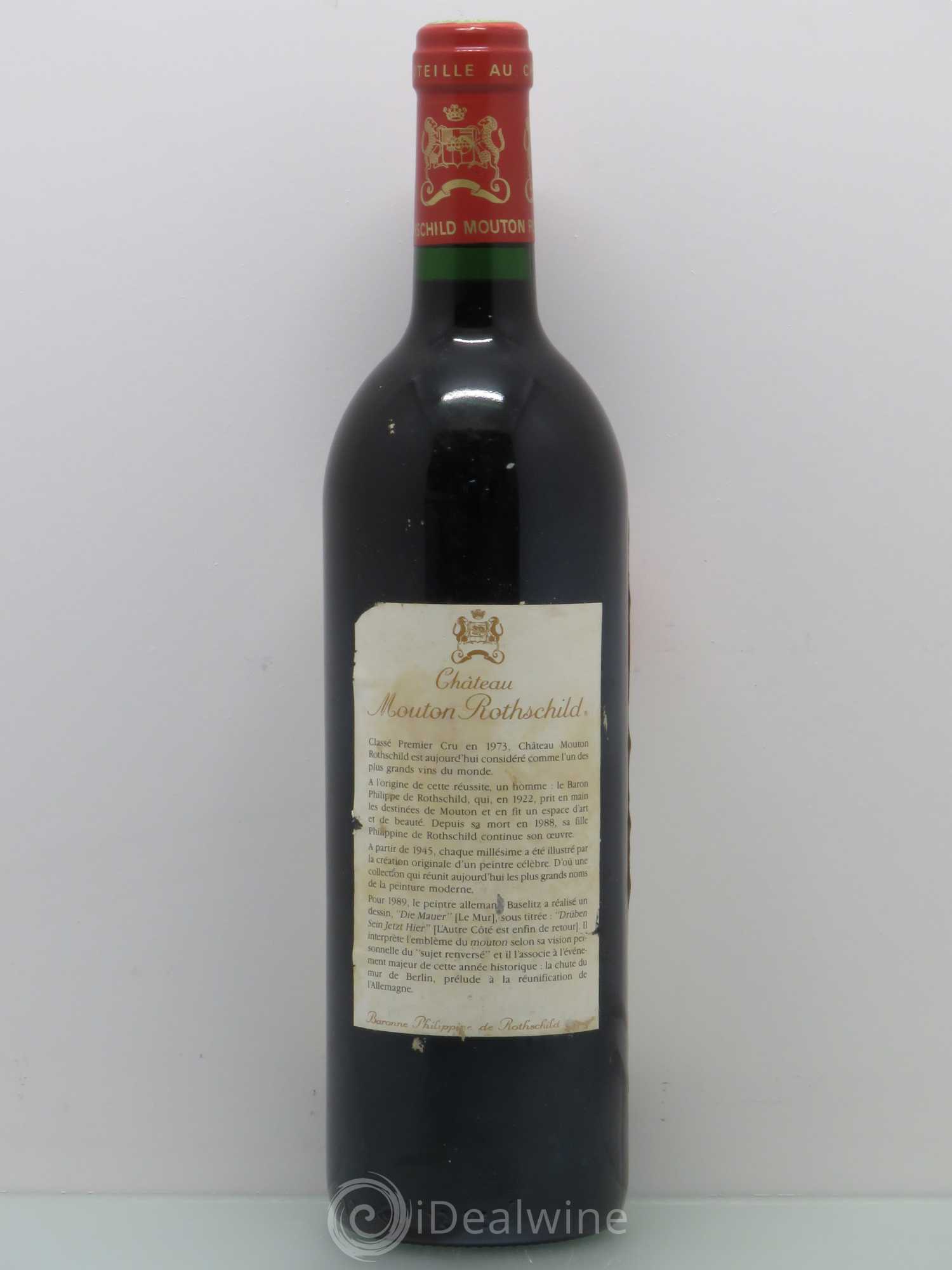 Château Mouton Rothschild 1er Grand Cru Classé 1989 - Lot de 1 bouteille - 1