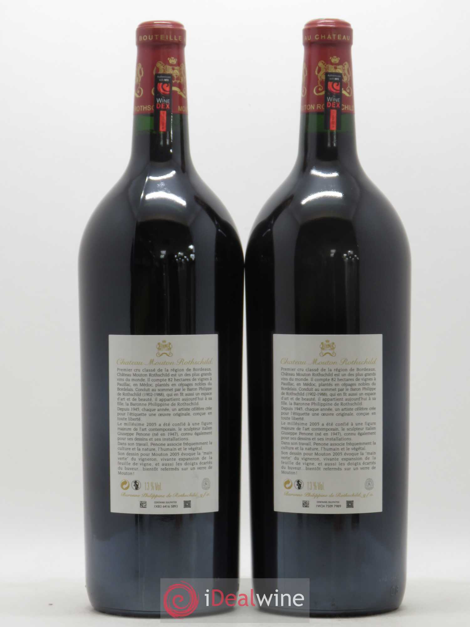 Château Mouton Rothschild 1er Grand Cru Classé 2005 - Lot de 2 magnums - 1