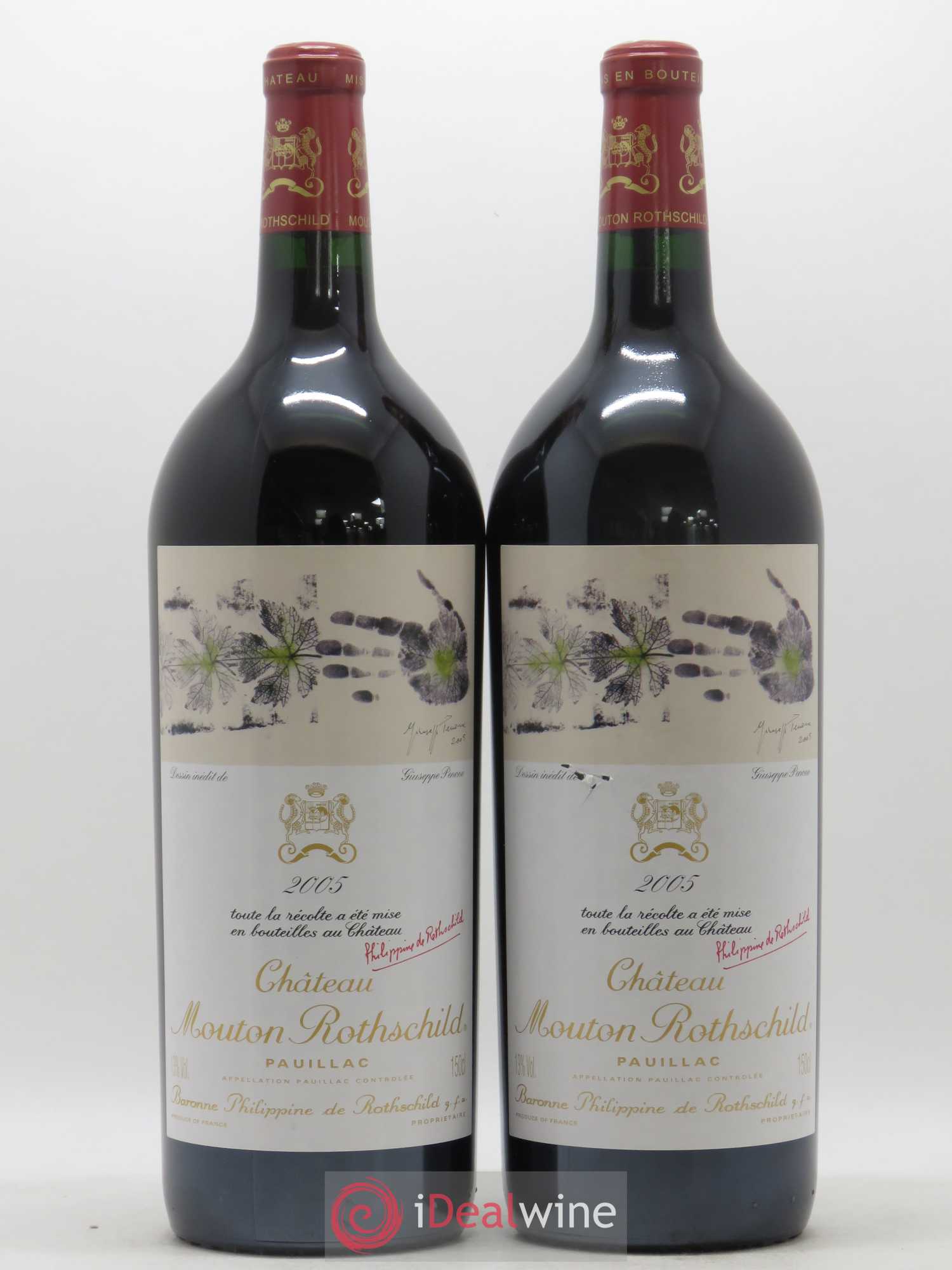 Château Mouton Rothschild 1er Grand Cru Classé 2005 - Lot de 2 magnums - 0