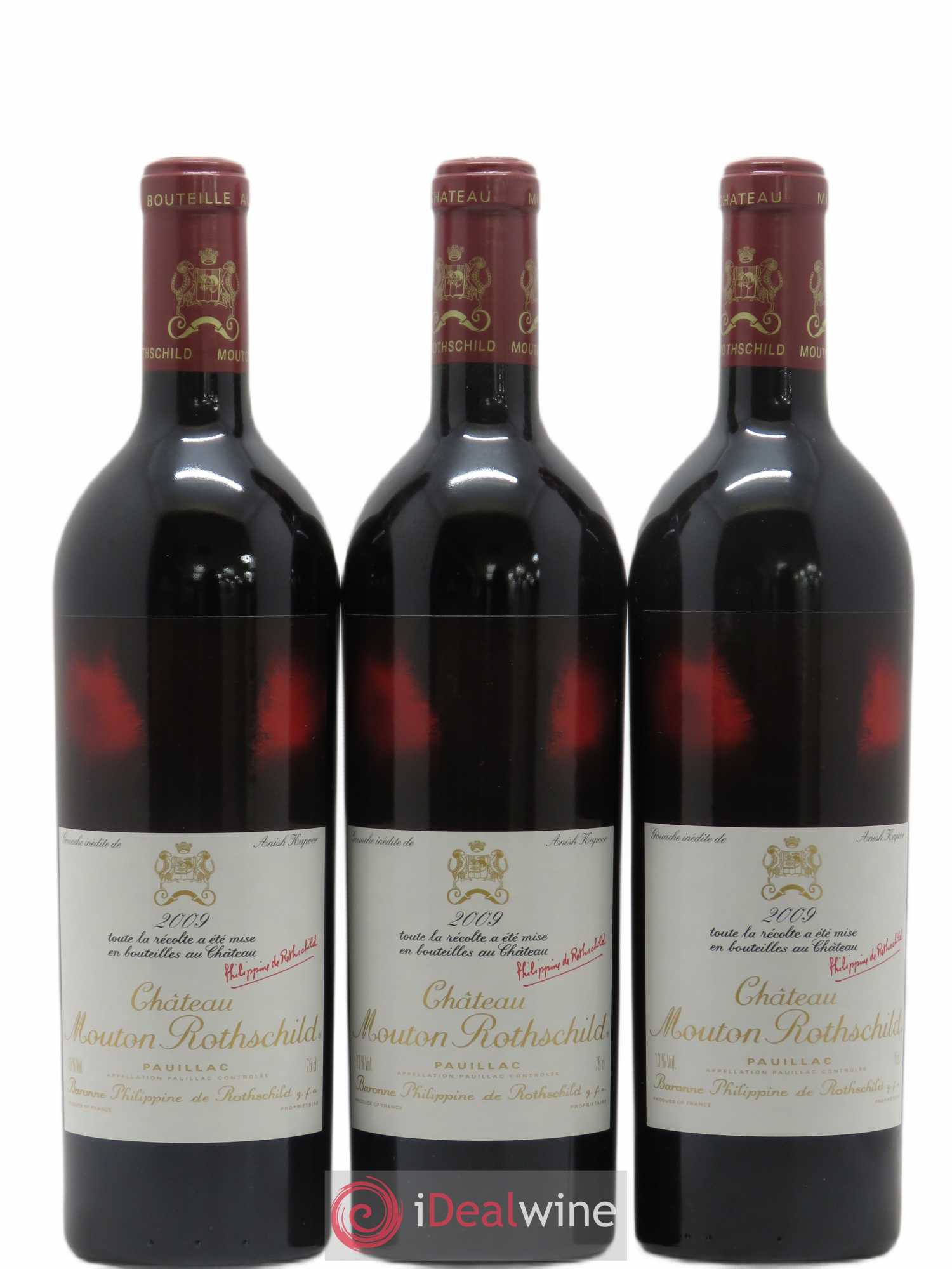 Château Mouton Rothschild 1er Grand Cru Classé 2009 - Lot de 3 bouteilles - 0