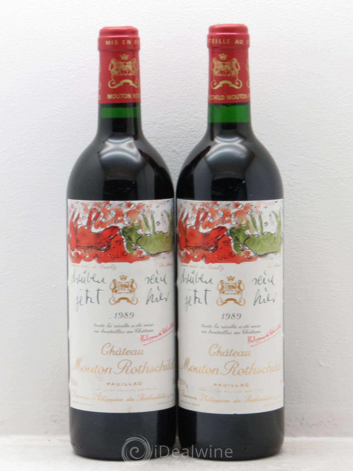 Château Mouton Rothschild 1er Grand Cru Classé 1989 - Lot de 2 bouteilles - 0