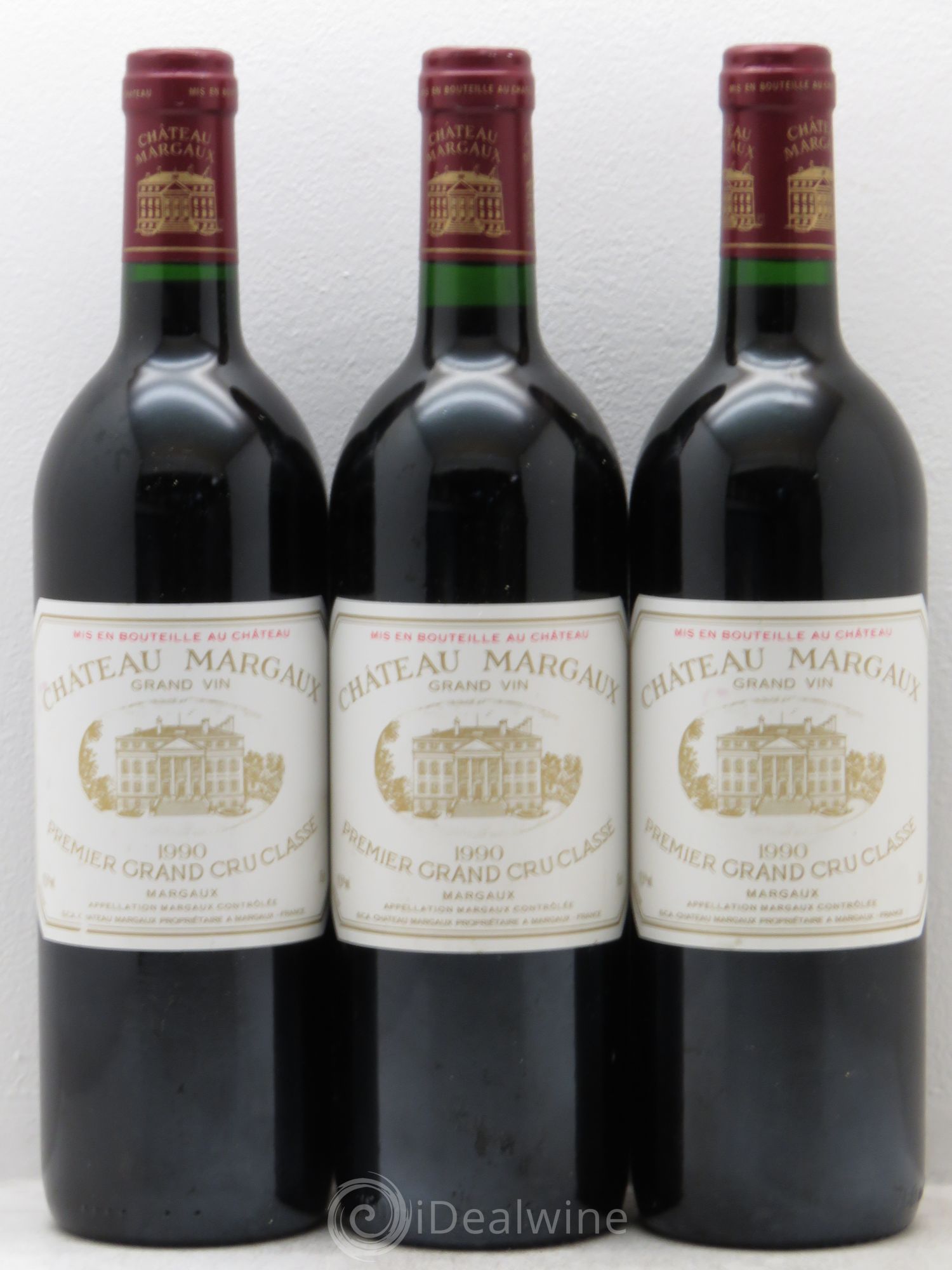 Château Margaux 1er Grand Cru Classé 1990 - Lot de 3 bouteilles - 0