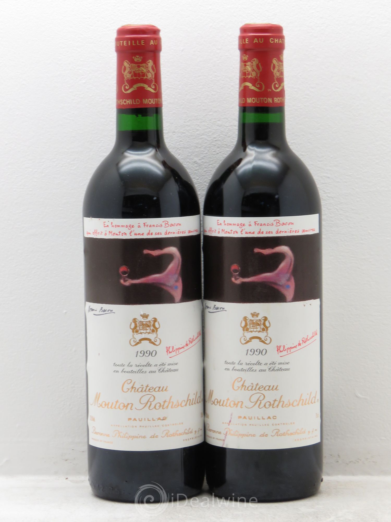 Château Mouton Rothschild 1er Grand Cru Classé 1990 - Lot de 2 bouteilles - 0