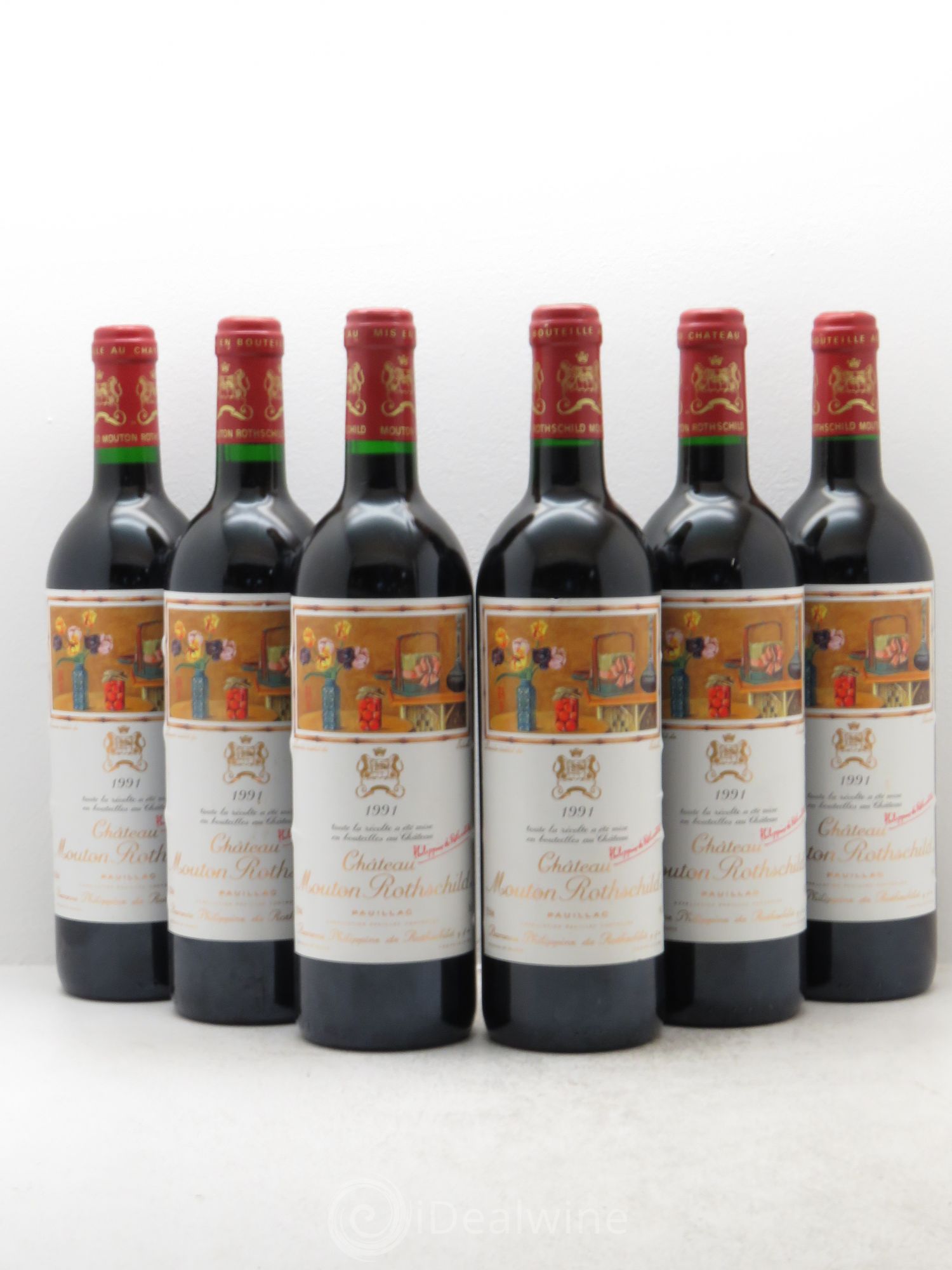 Château Mouton Rothschild 1er Grand Cru Classé 1991 - Lot de 6 bouteilles - 0