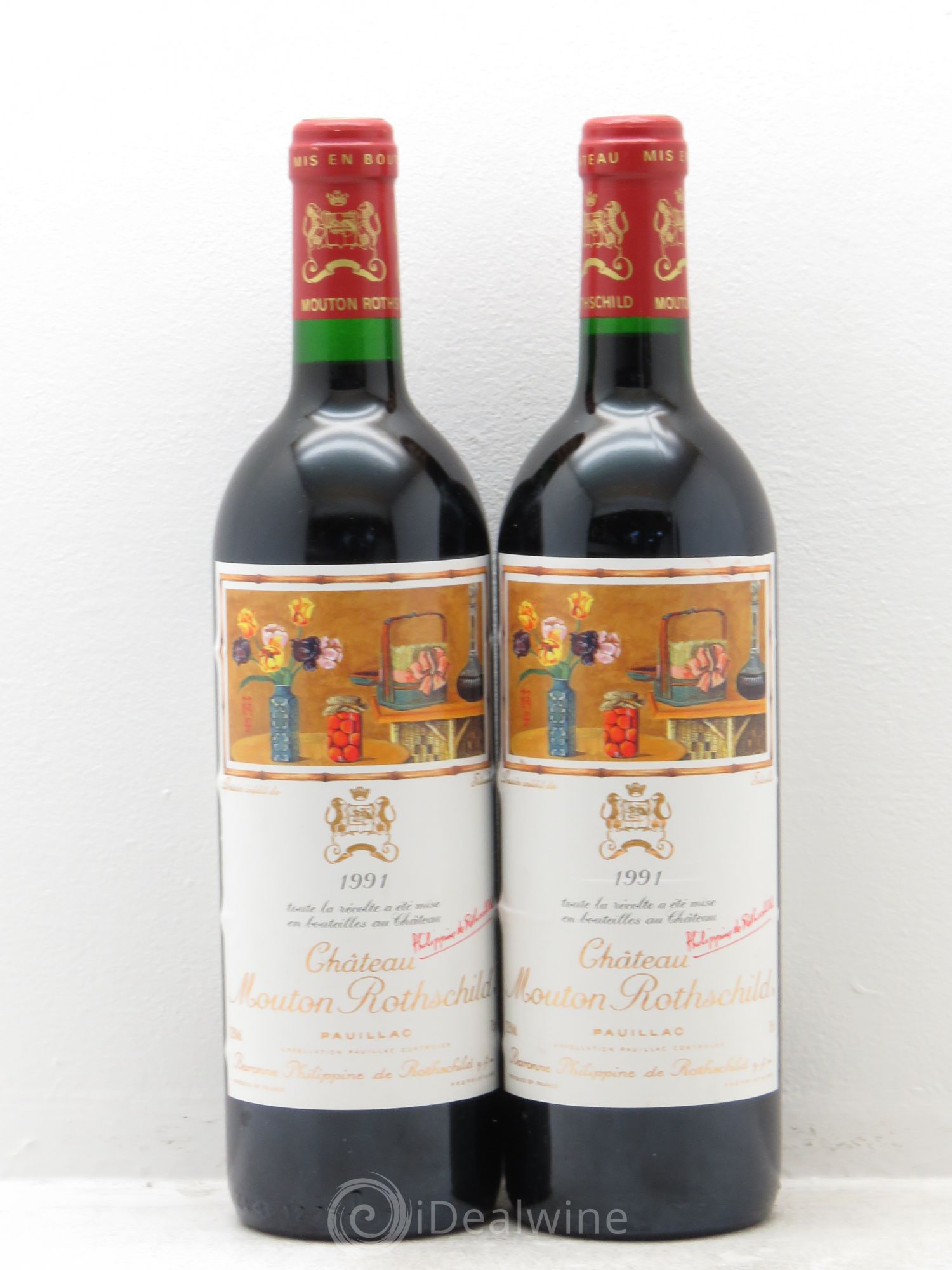 Château Mouton Rothschild 1er Grand Cru Classé 1991 - Lot de 2 bouteilles - 0