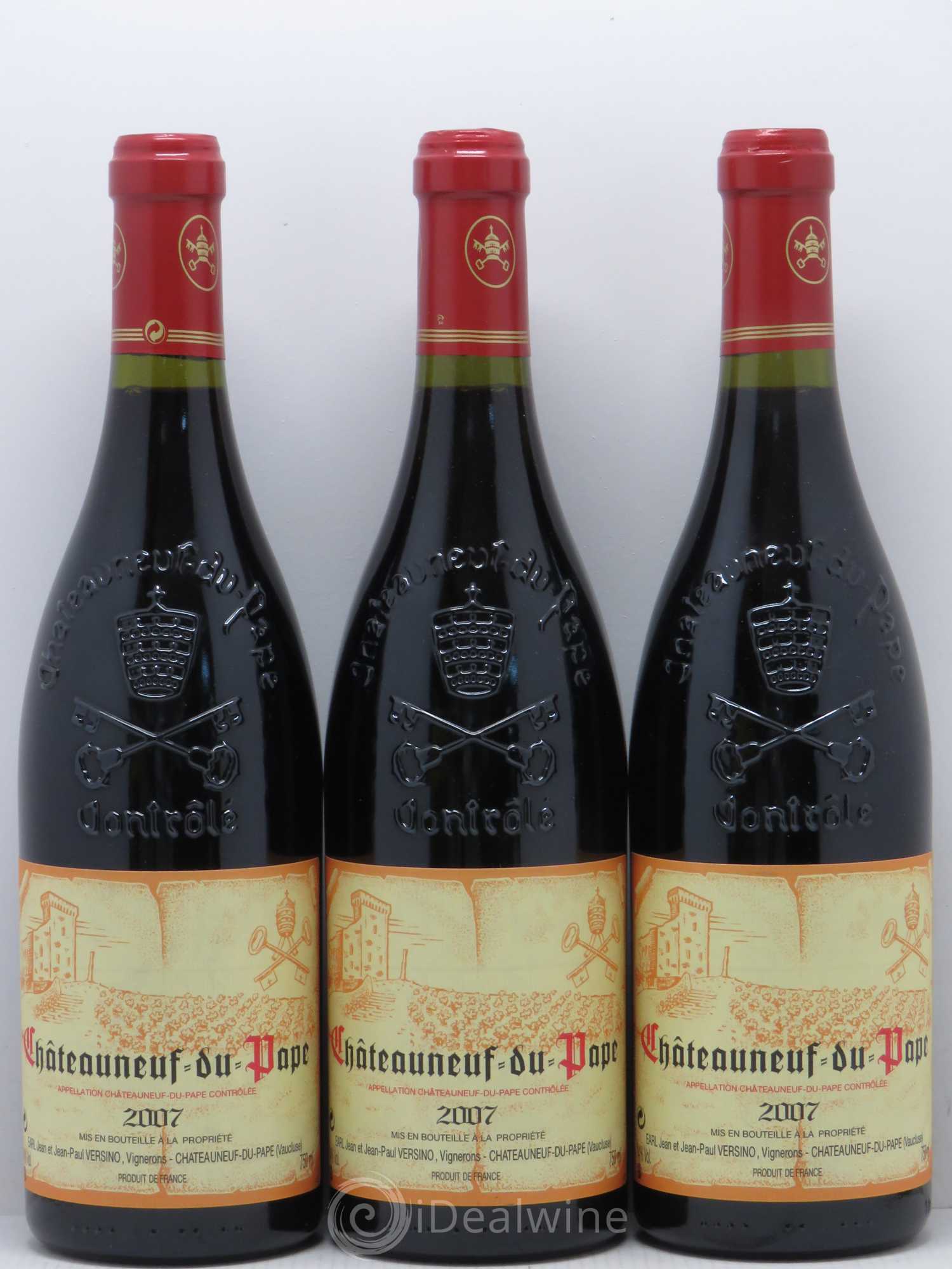Châteauneuf-du-Pape Domaine Bois de Boursan (Domaine) Jean et Jean-Paul Versino 2007 - Lot de 3 bouteilles - 0