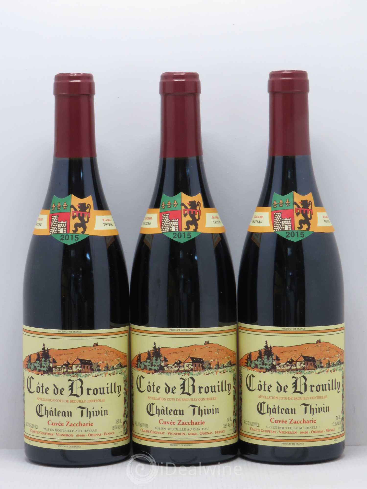 Côte de Brouilly Cuvée Zaccharie Château Thivin 2015 - Lot de 3 bouteilles - 0