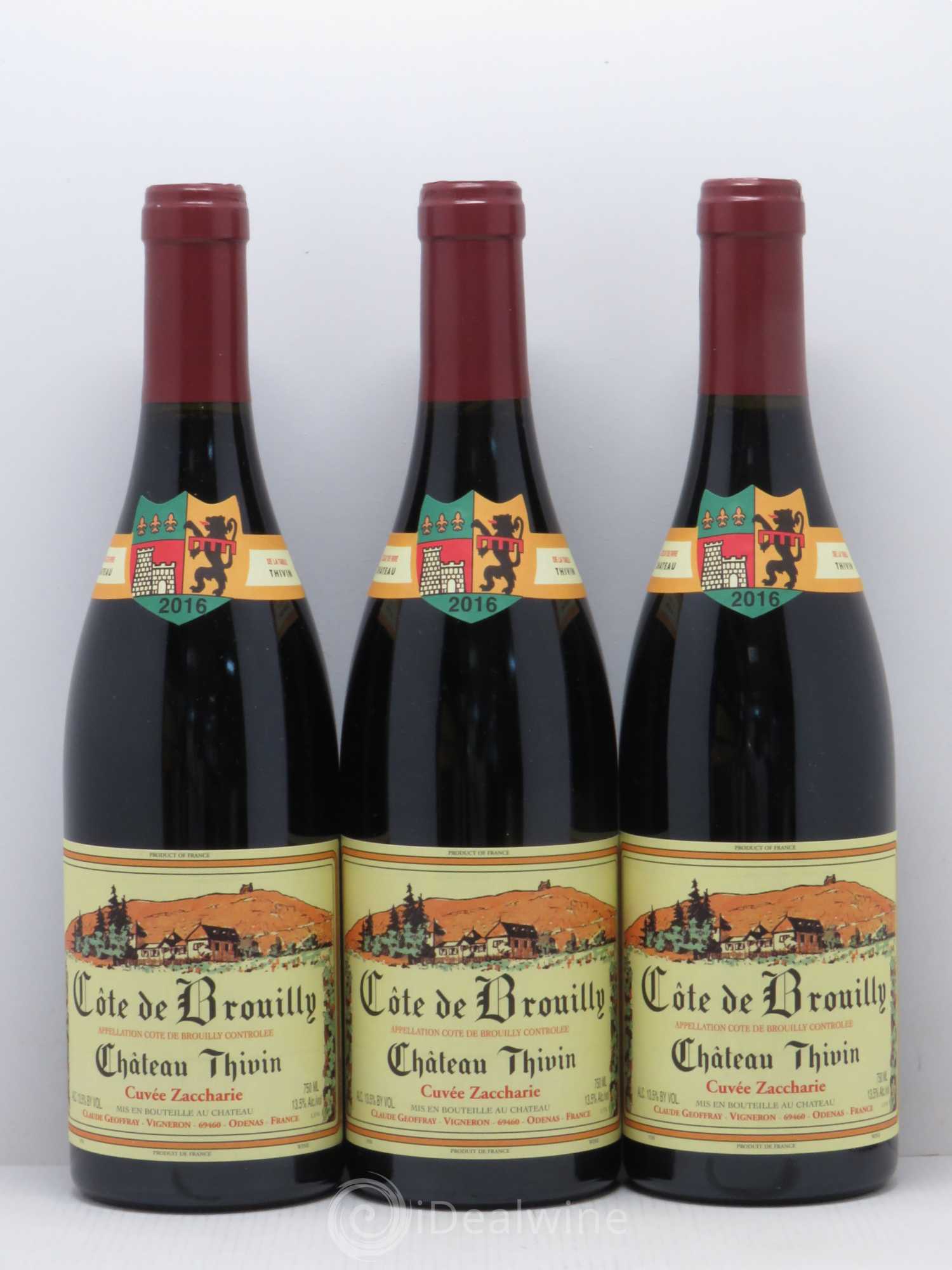 Côte de Brouilly Cuvée Zaccharie Château Thivin 2016 - Lot de 3 bouteilles - 0
