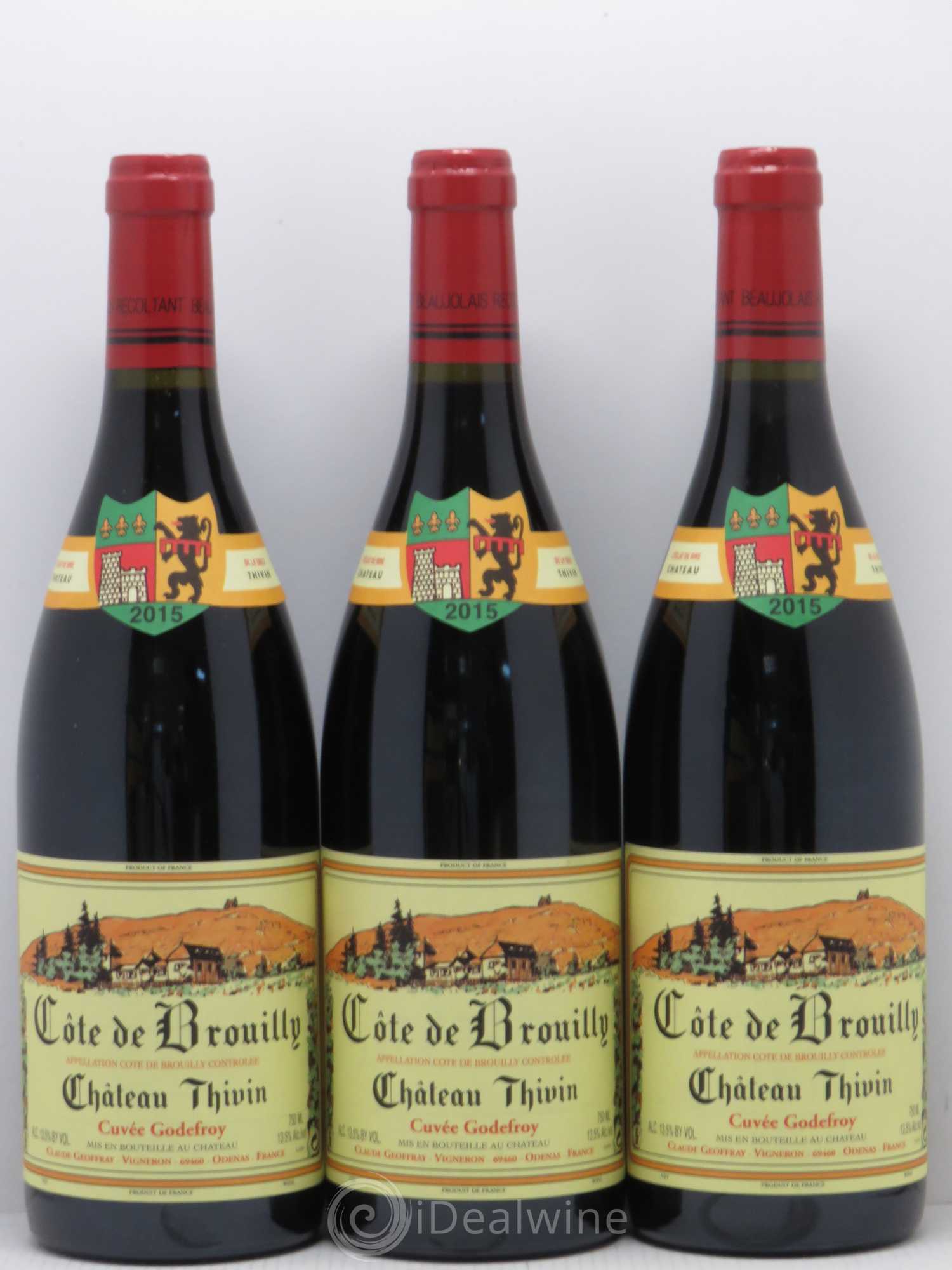 Côte de Brouilly Cuvée Godefroy Château Thivin 2015 - Lot de 3 bouteilles - 0