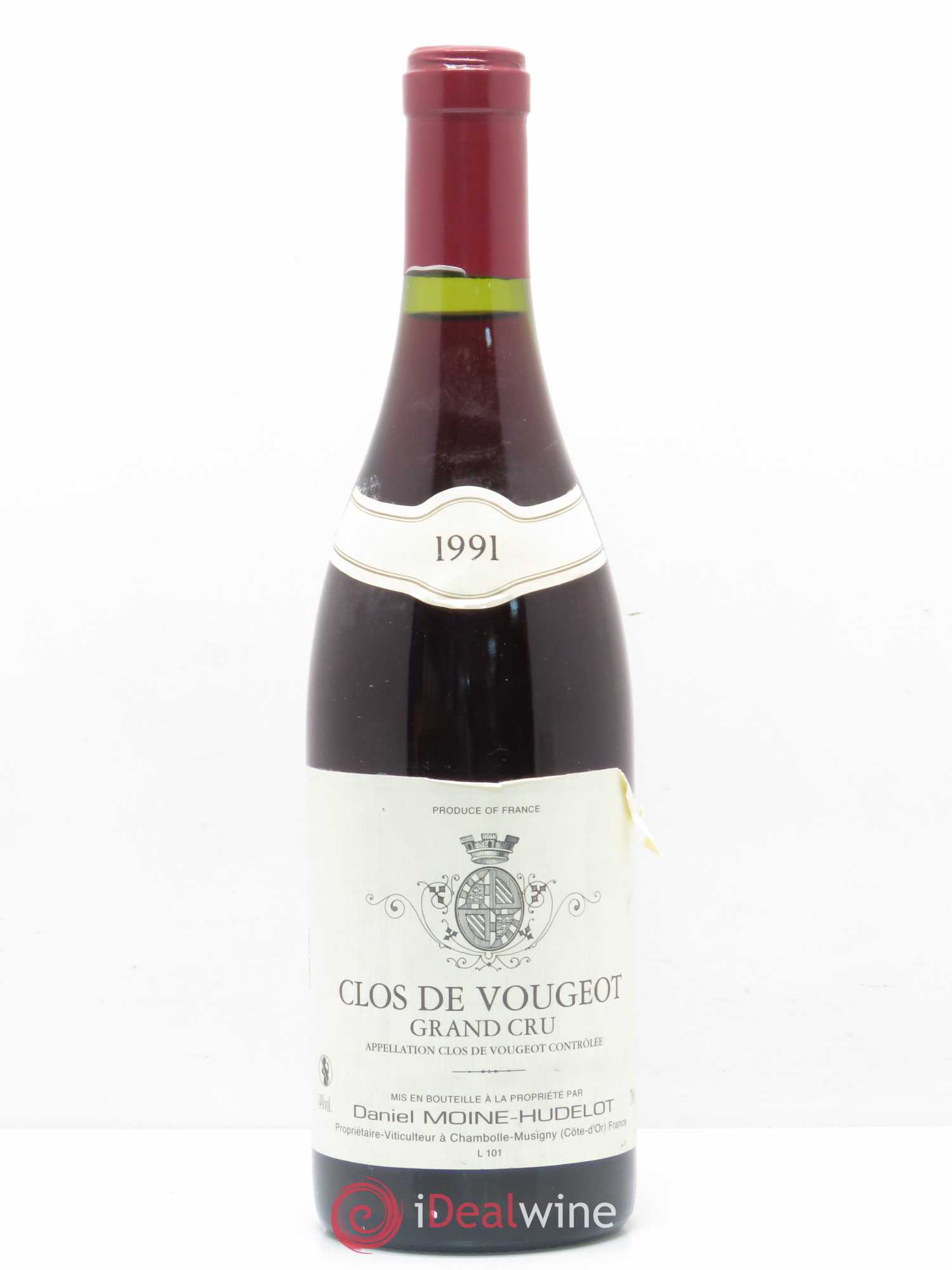 Clos de Vougeot Grand Cru Moine Hudelot 1991 - Lot de 1 bouteille - 0