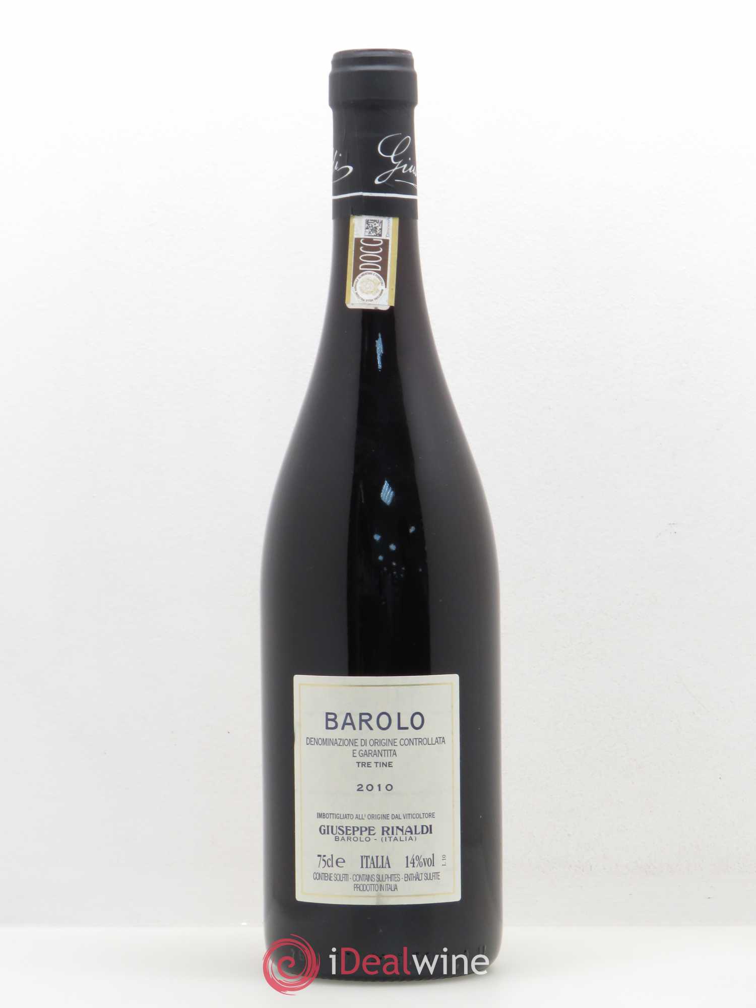 Barolo Cannubi Tre Tine Giuseppe Rinaldi 2010 - Lot de 1 bouteille - 1