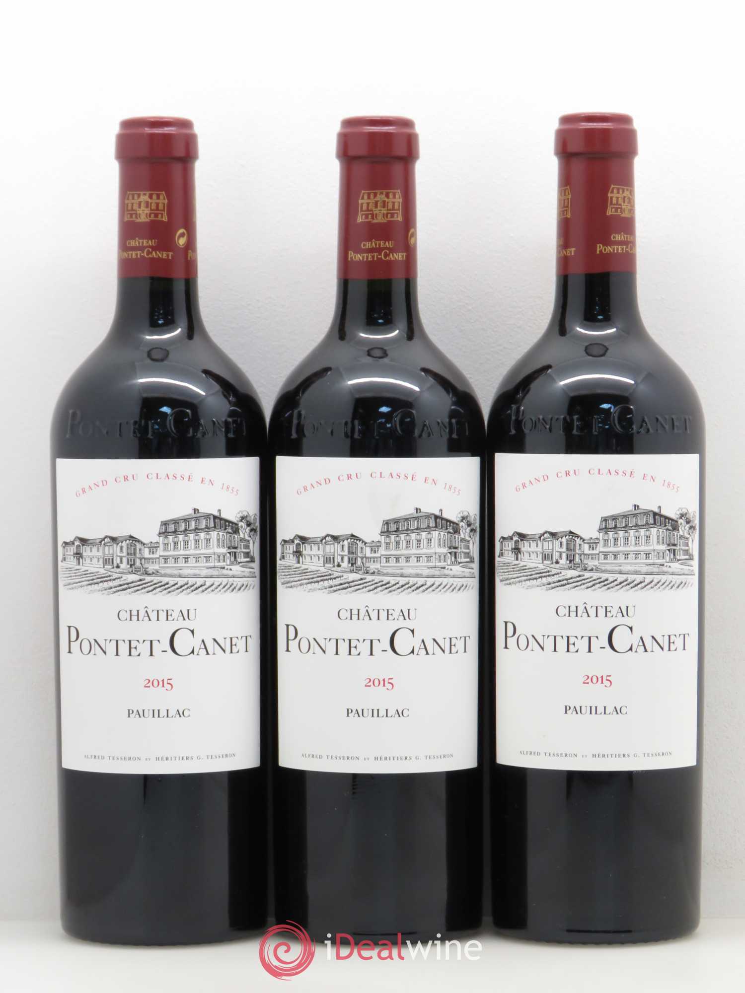 Château Pontet Canet 5ème Grand Cru Classé 2015 - Lot de 3 bouteilles - 0
