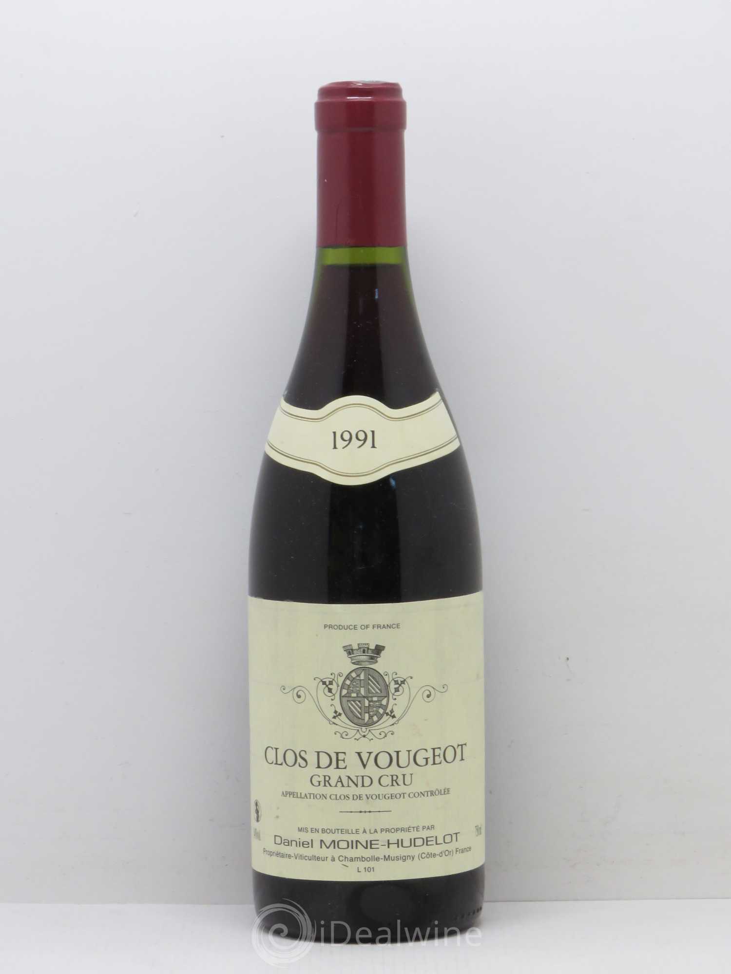 Clos de Vougeot Grand Cru Domaine Moine-Hudelot (sans prix de réserve) 1991 - Posten von 1 Flasche - 0