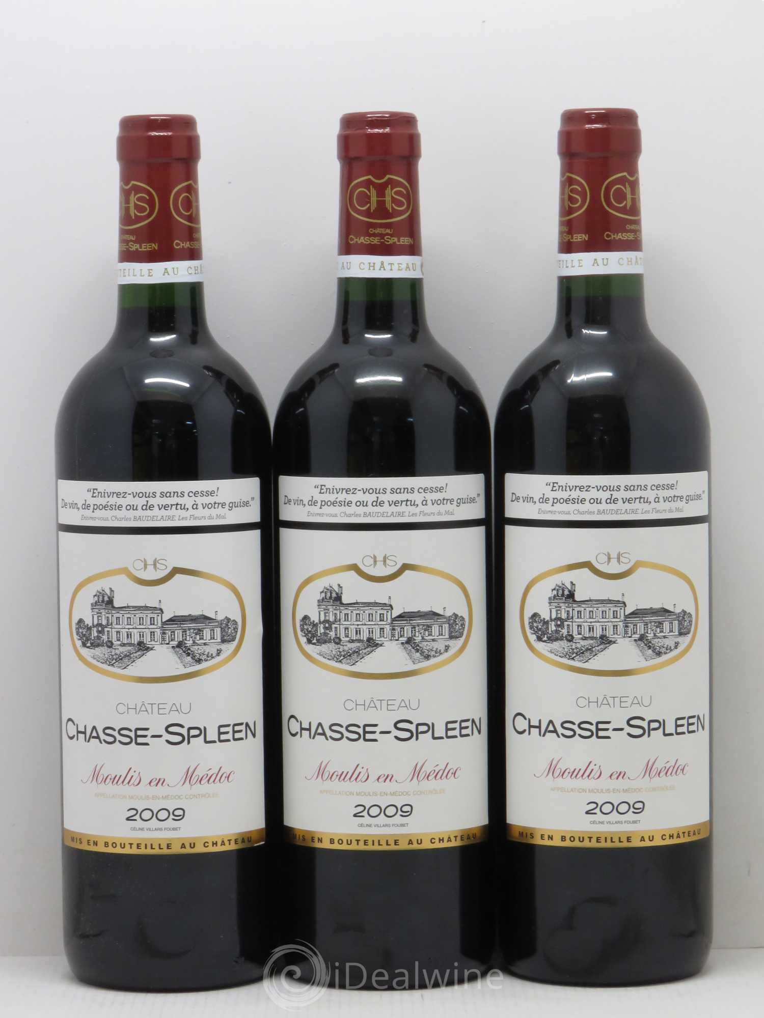 Château Chasse Spleen 2009 - Lot de 3 bouteilles - 0