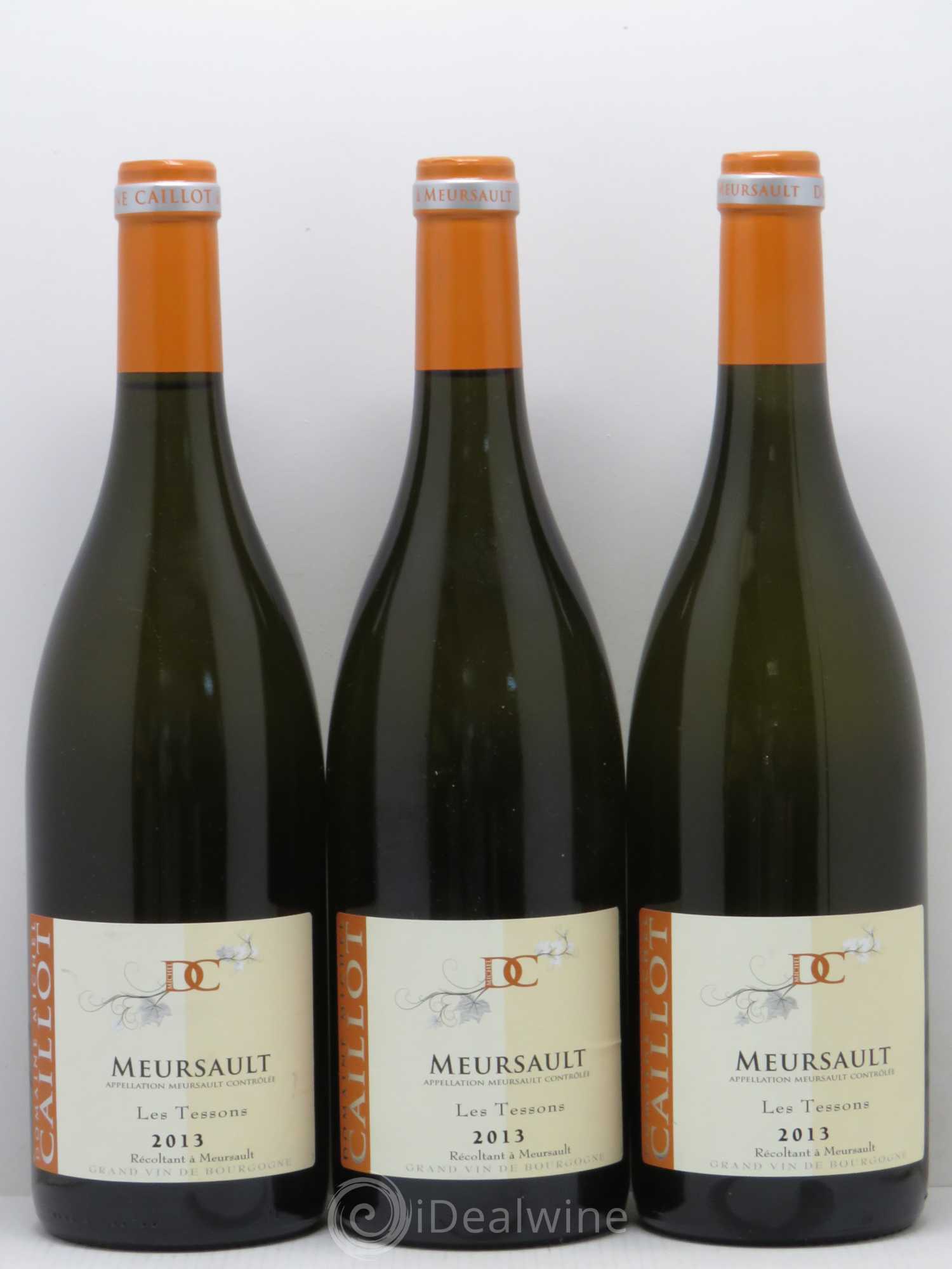 Meursault Les Tessons Caillot 2013 - Lot de 3 bouteilles - 0