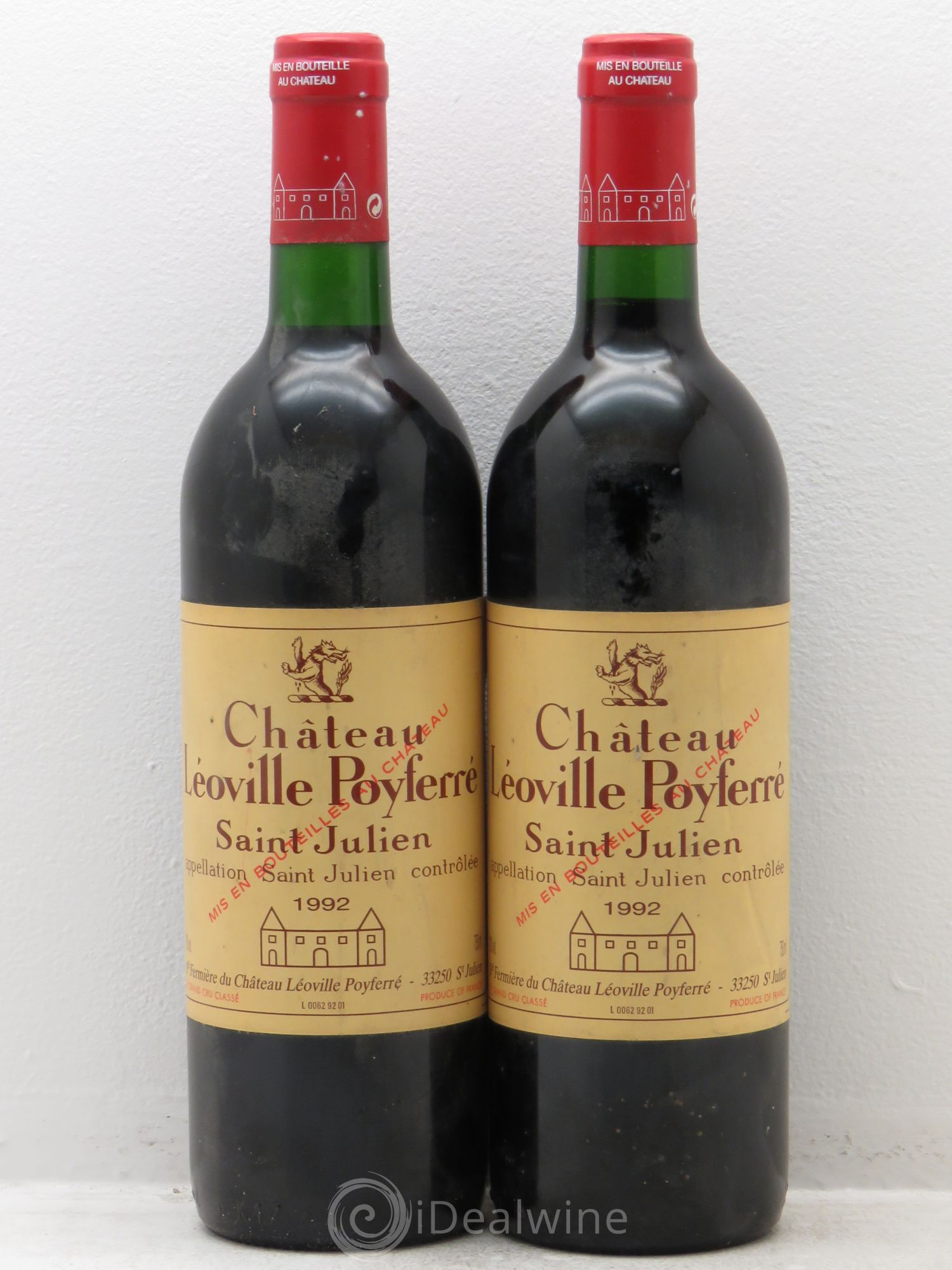Château Léoville Poyferré 2ème Grand Cru Classé 1992 - Lot de 2 bouteilles - 0