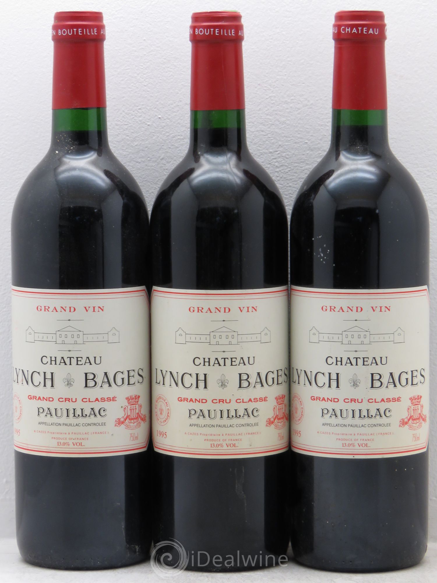 Château Lynch Bages 5ème Grand Cru Classé 1995 - Lot de 3 bouteilles - 0