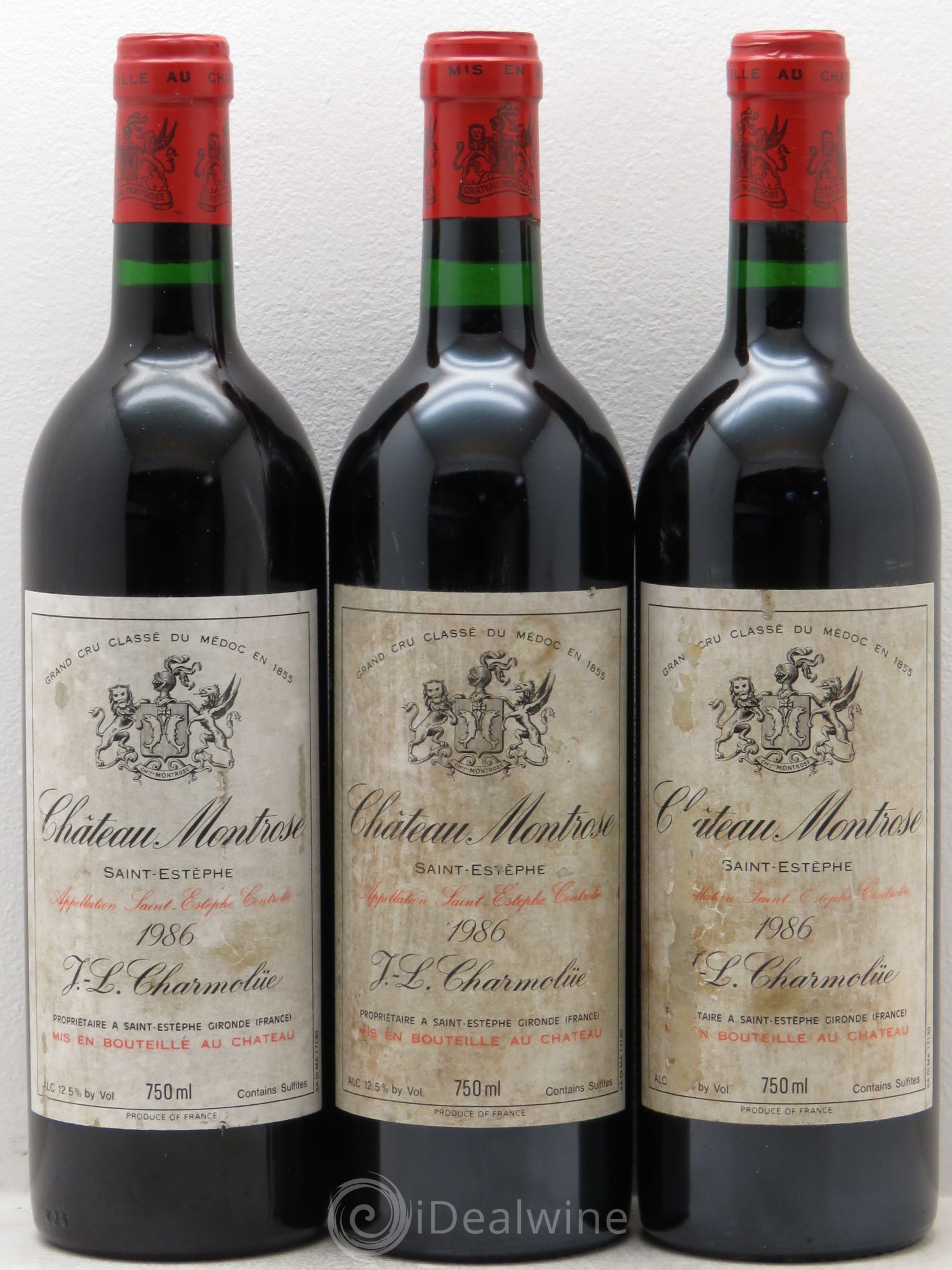 Château Montrose 2ème Grand Cru Classé 1986 - Lot de 3 bouteilles - 0